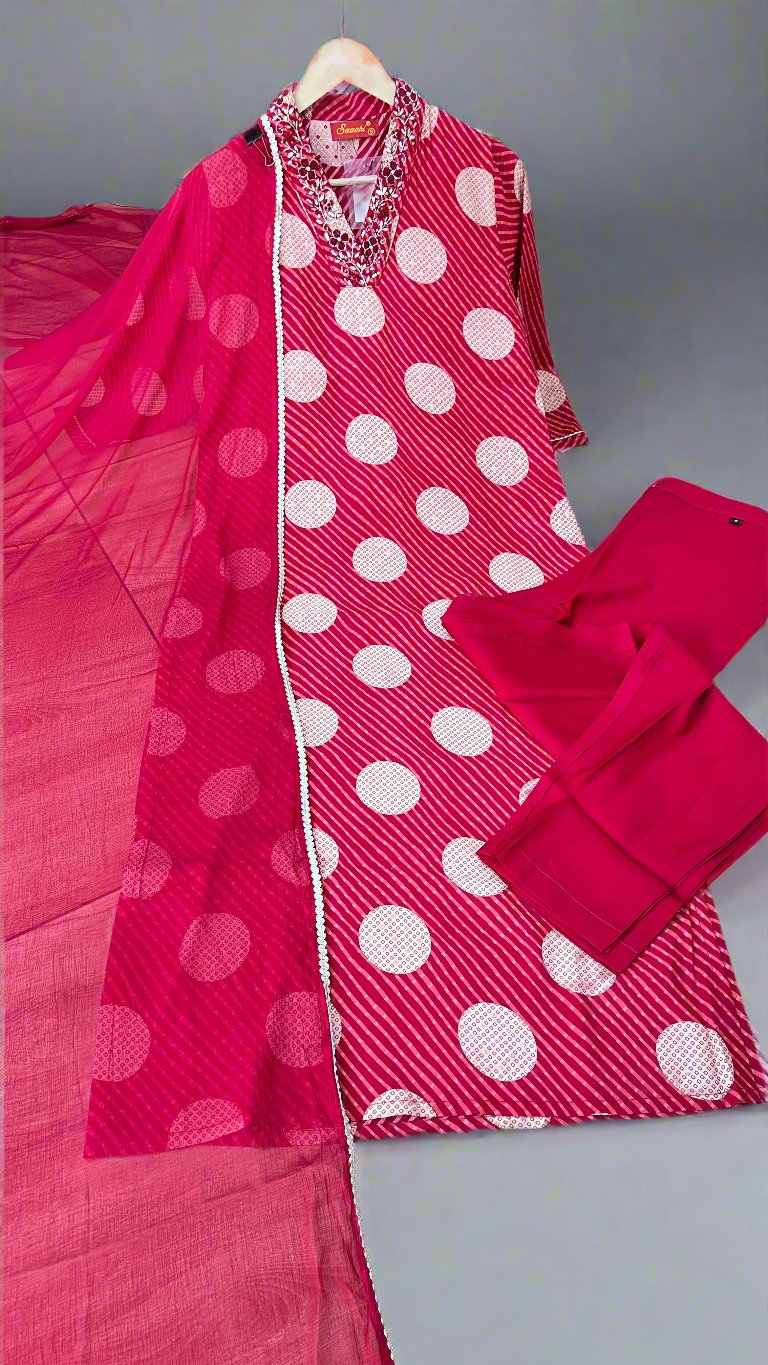 Arha v neck pure cotton suit