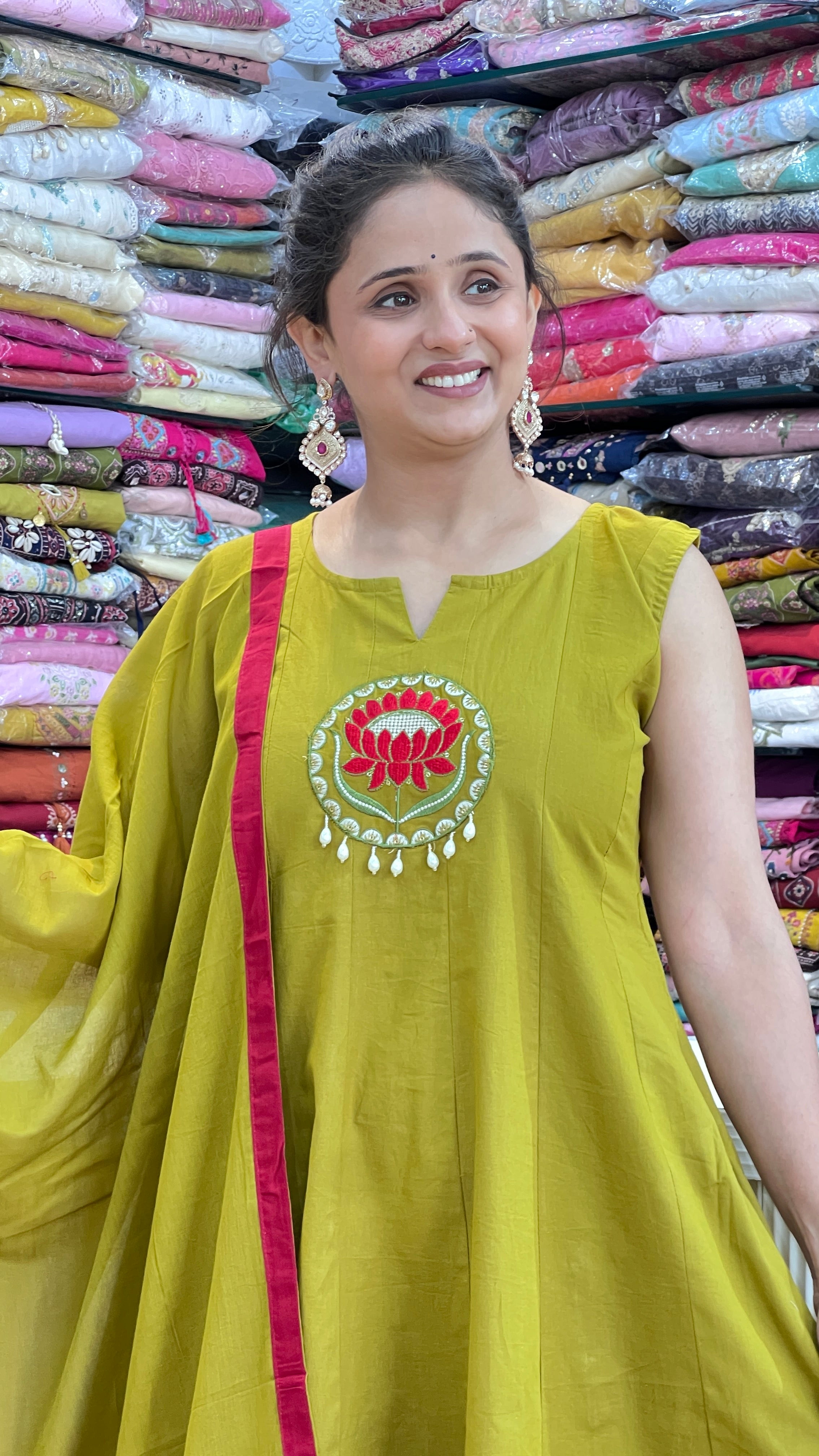 Pure cotton anarkali suit ( ym 62067 )