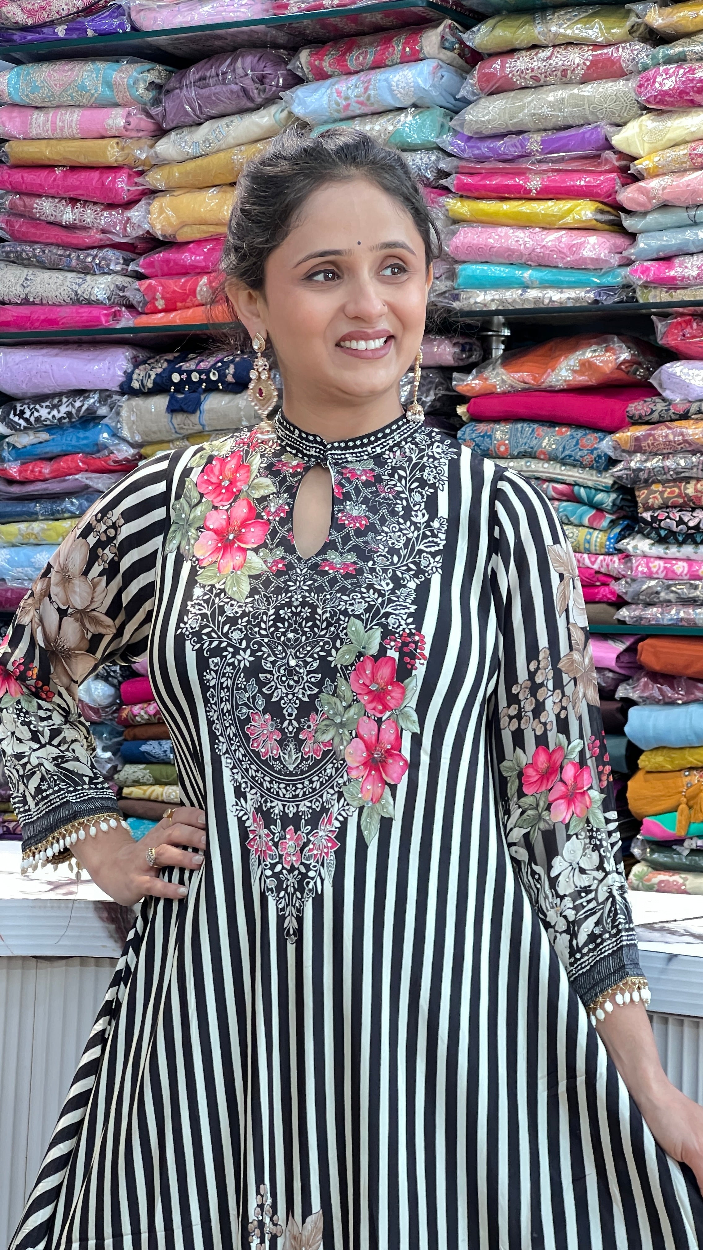 Pure crape anarkali ( tj 28167 )