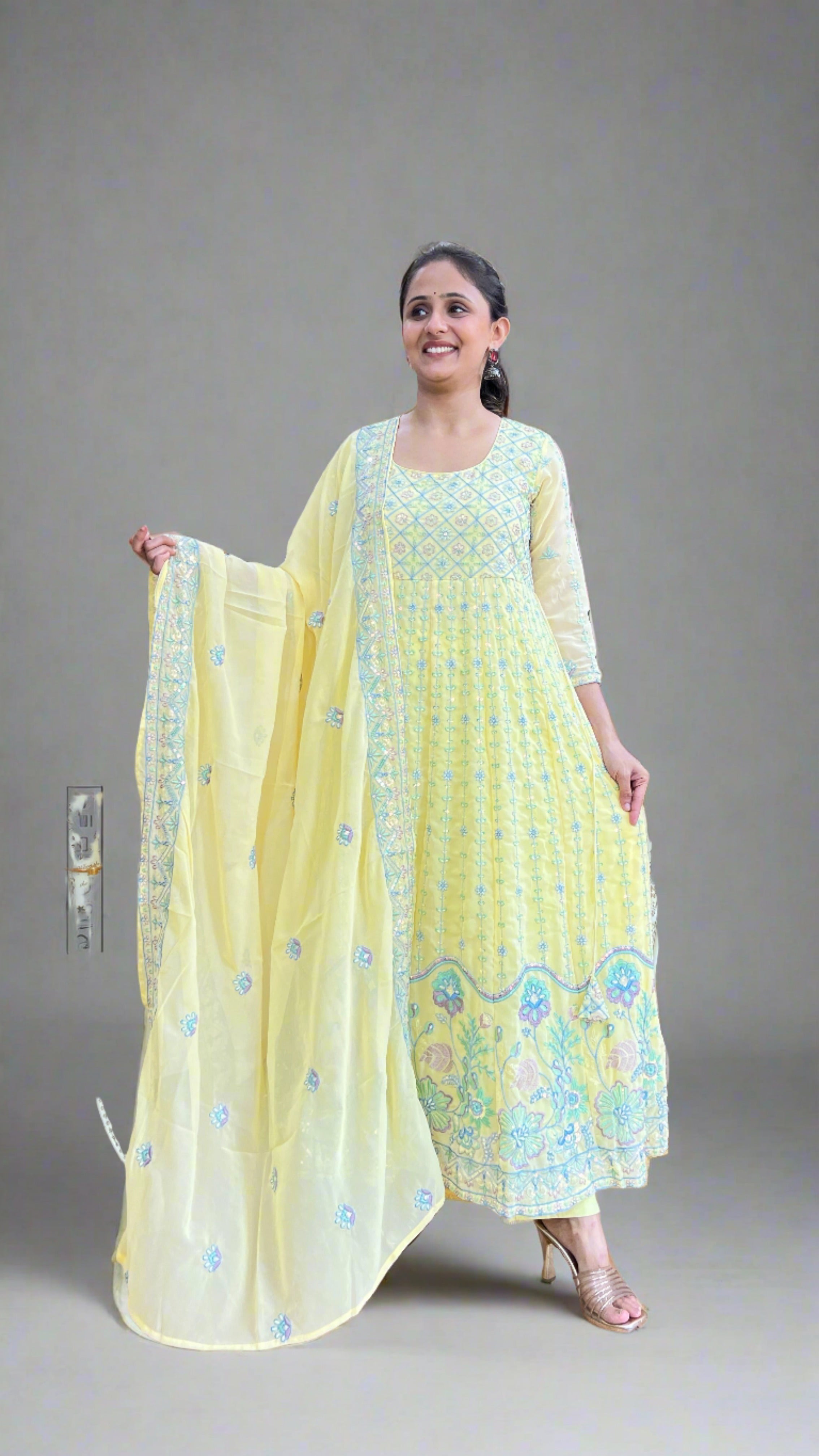 Full embroidered Anarkali suit ( pure Georgette)