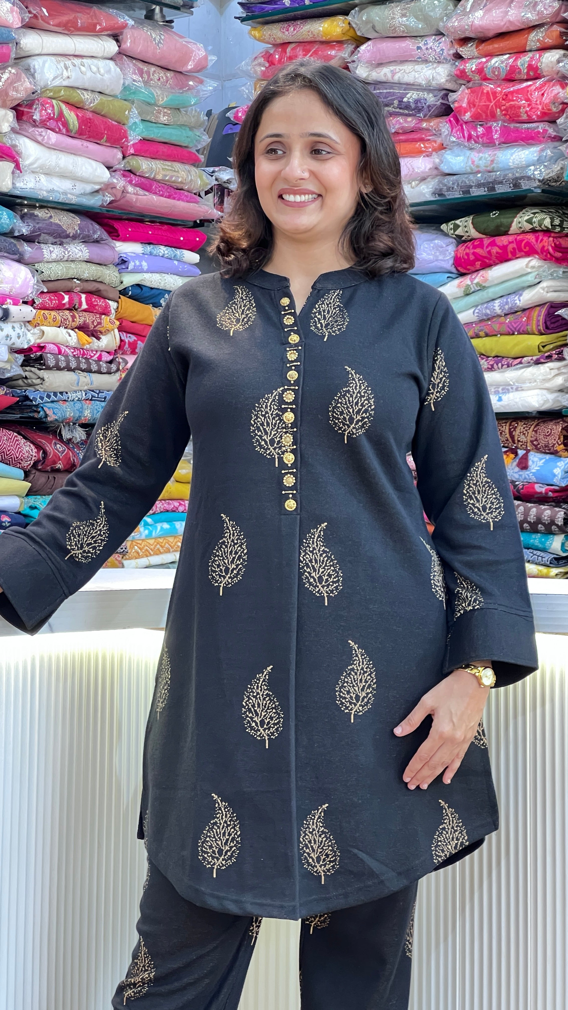 Premium Woolen Co-Ord Set – Pure Wool Kurta with Pants ( miss 1108 )
