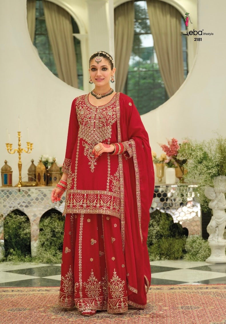 Embroidered skirt suit