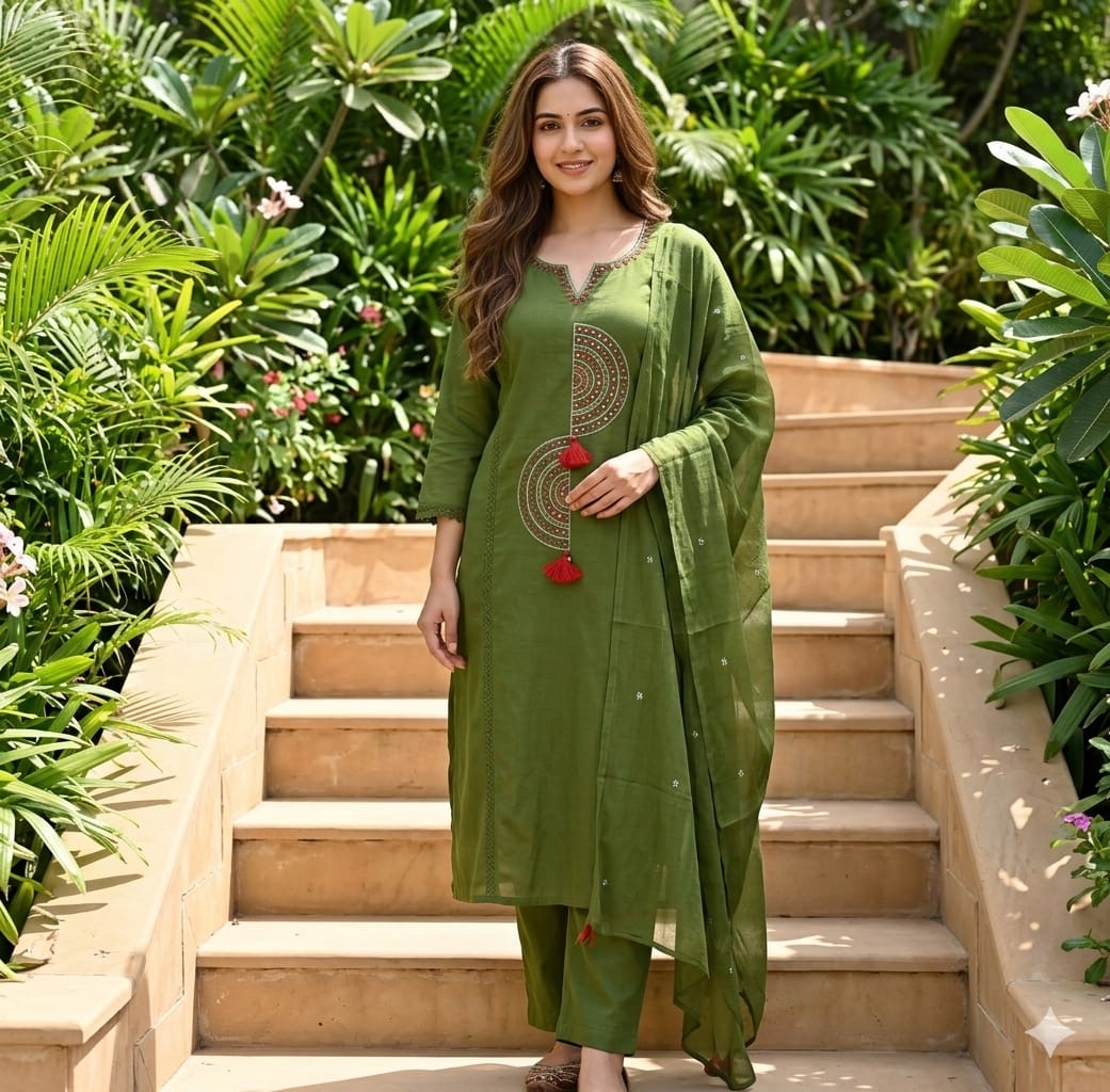 Lase and embroidered suit ( gj 9167 )
