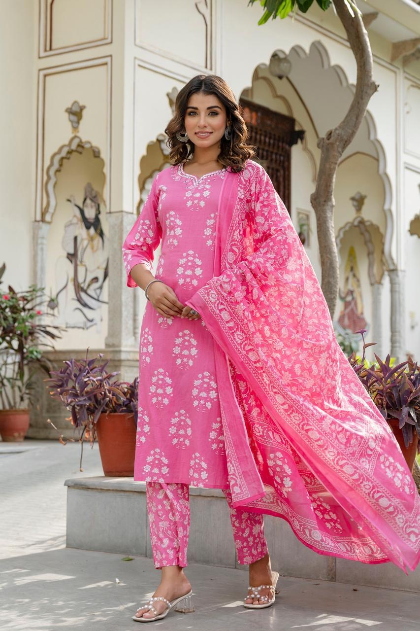 Printed cotton suit ( gj 9567 )