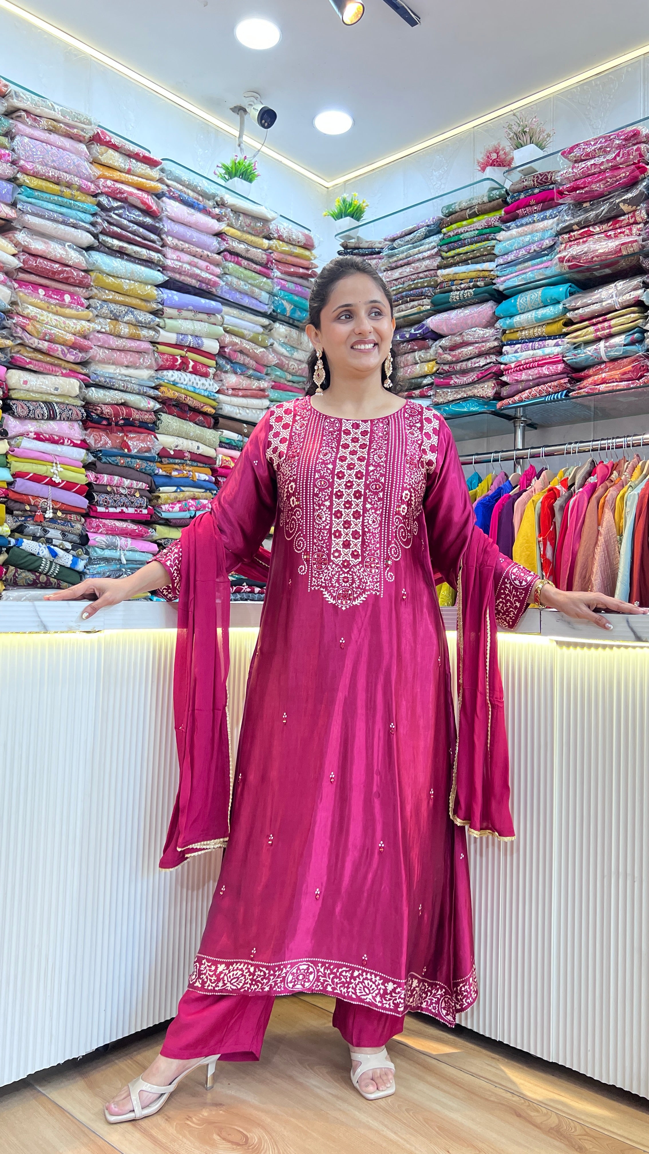 Pure Crape Printed Pakistani Suit ( ym 64867 )