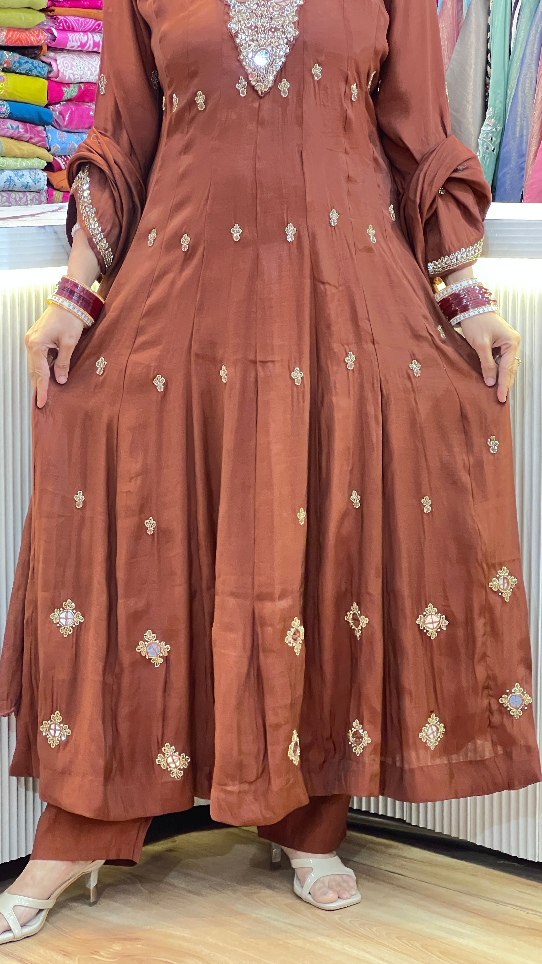 Designer anarkali hand work suit ( ym 65967 )