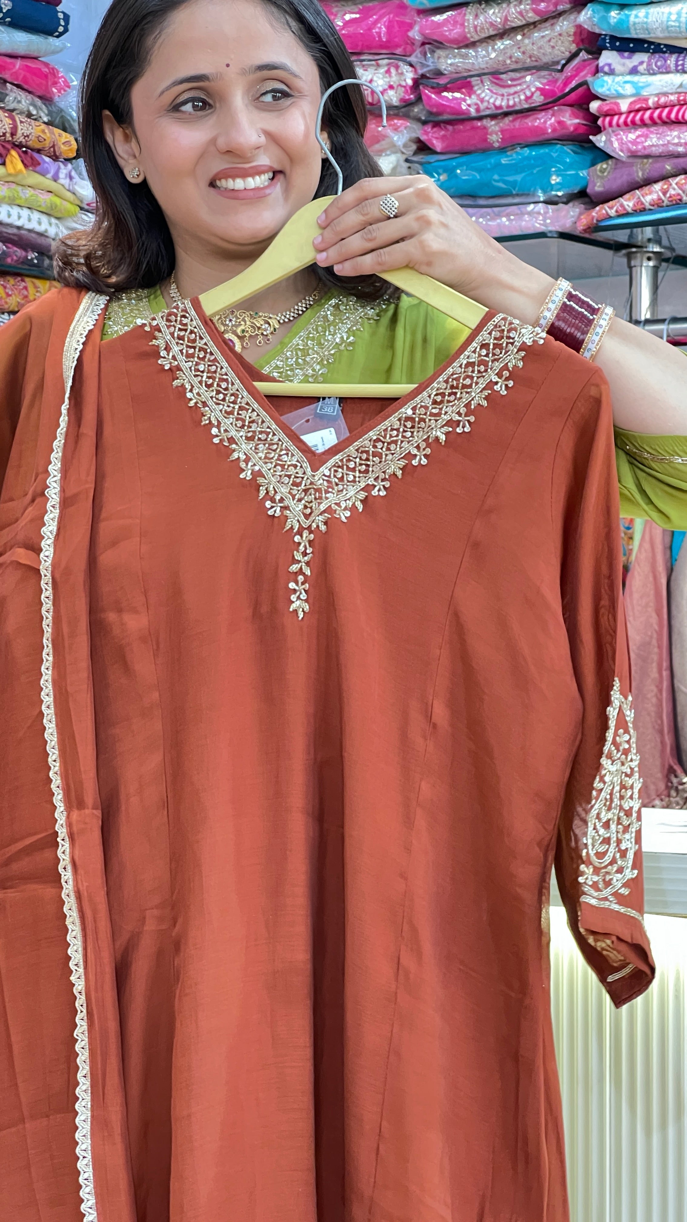Hand embroidered A-Line suit ( sdw 3267 )