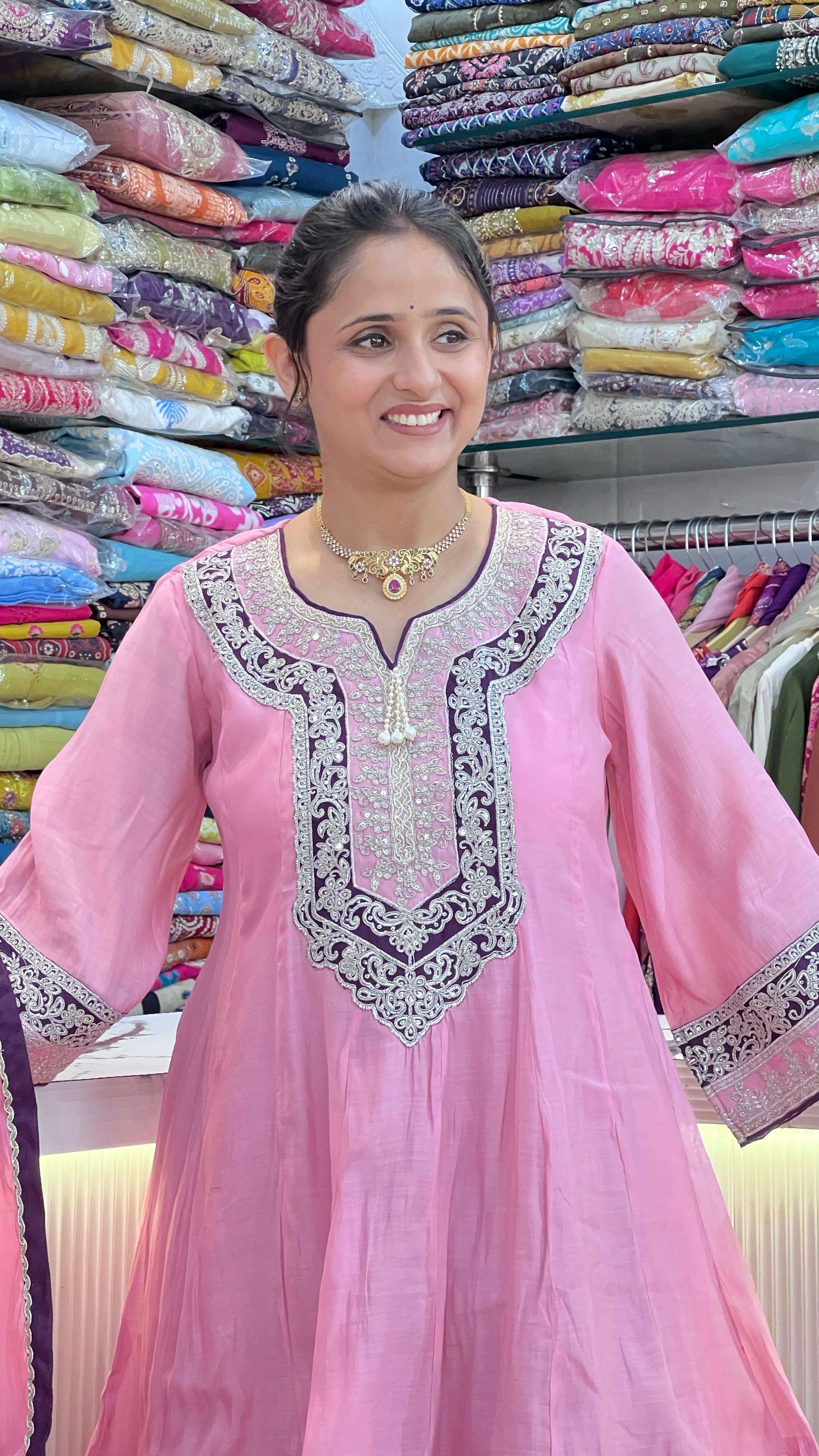 Peplum kurta with farshi salwar suit ( sdw 3367 )