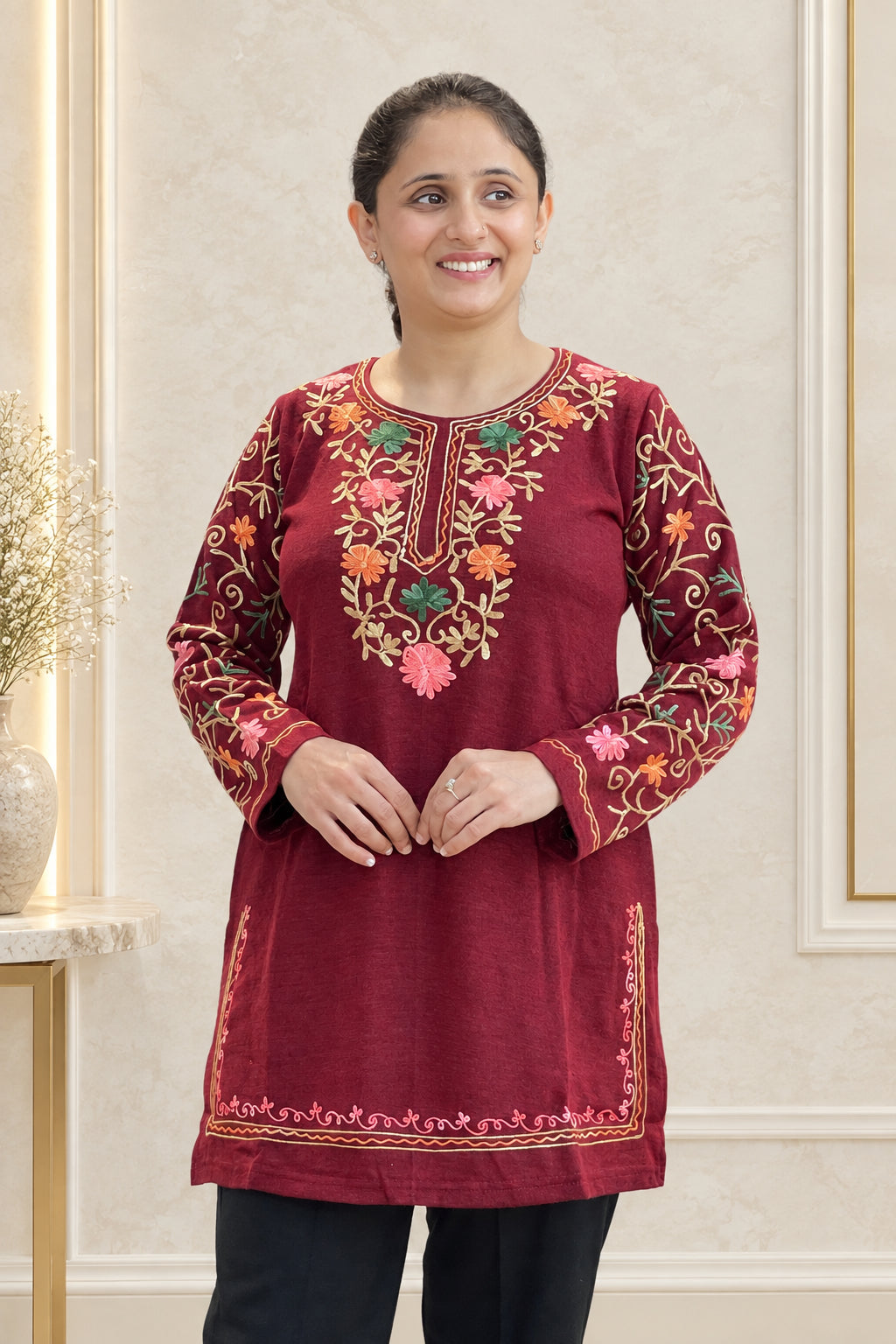 Daffodil wool short kurta ( rs por 5408 )