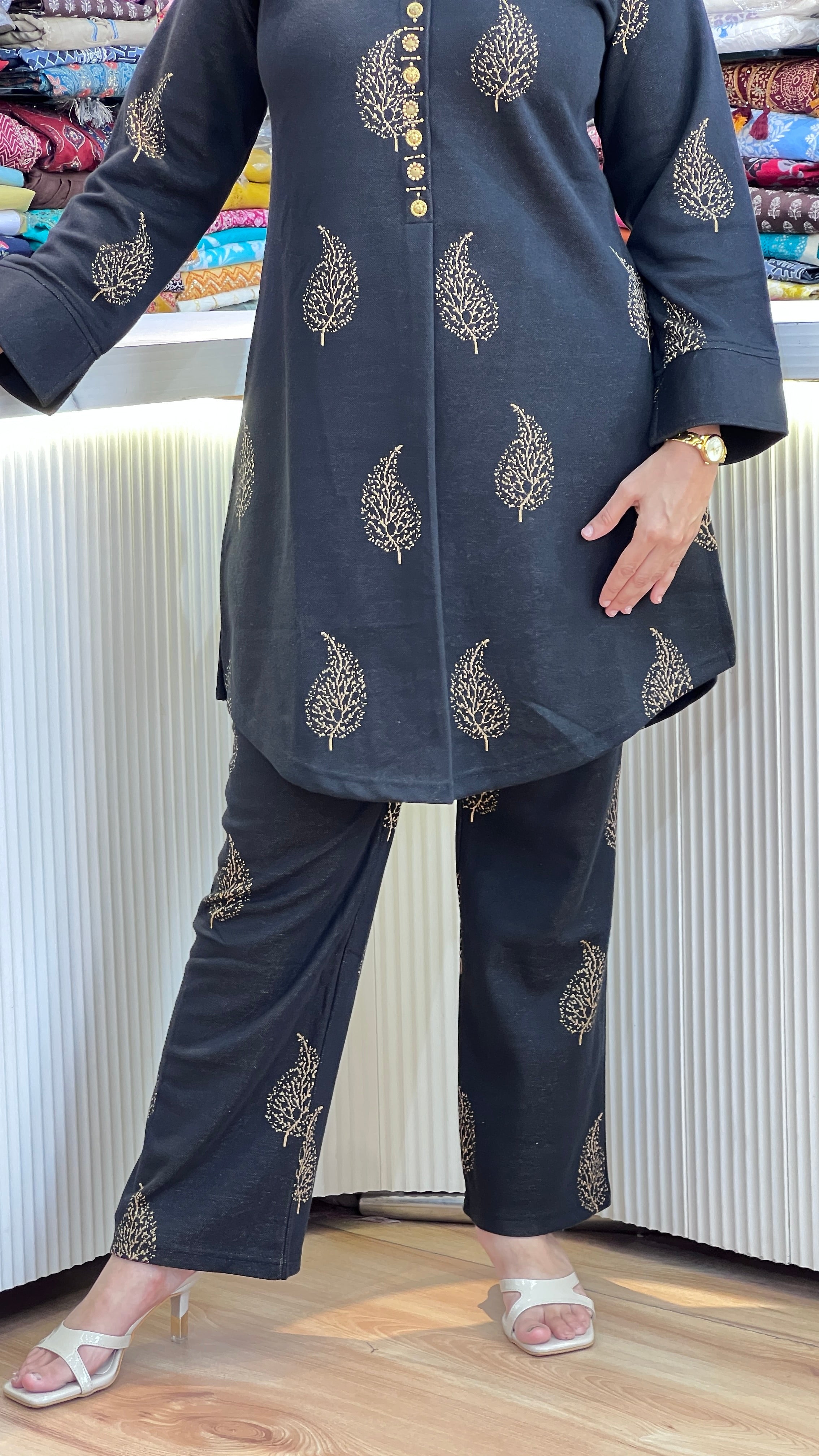 Premium Woolen Co-Ord Set – Pure Wool Kurta with Pants ( miss 1108 )