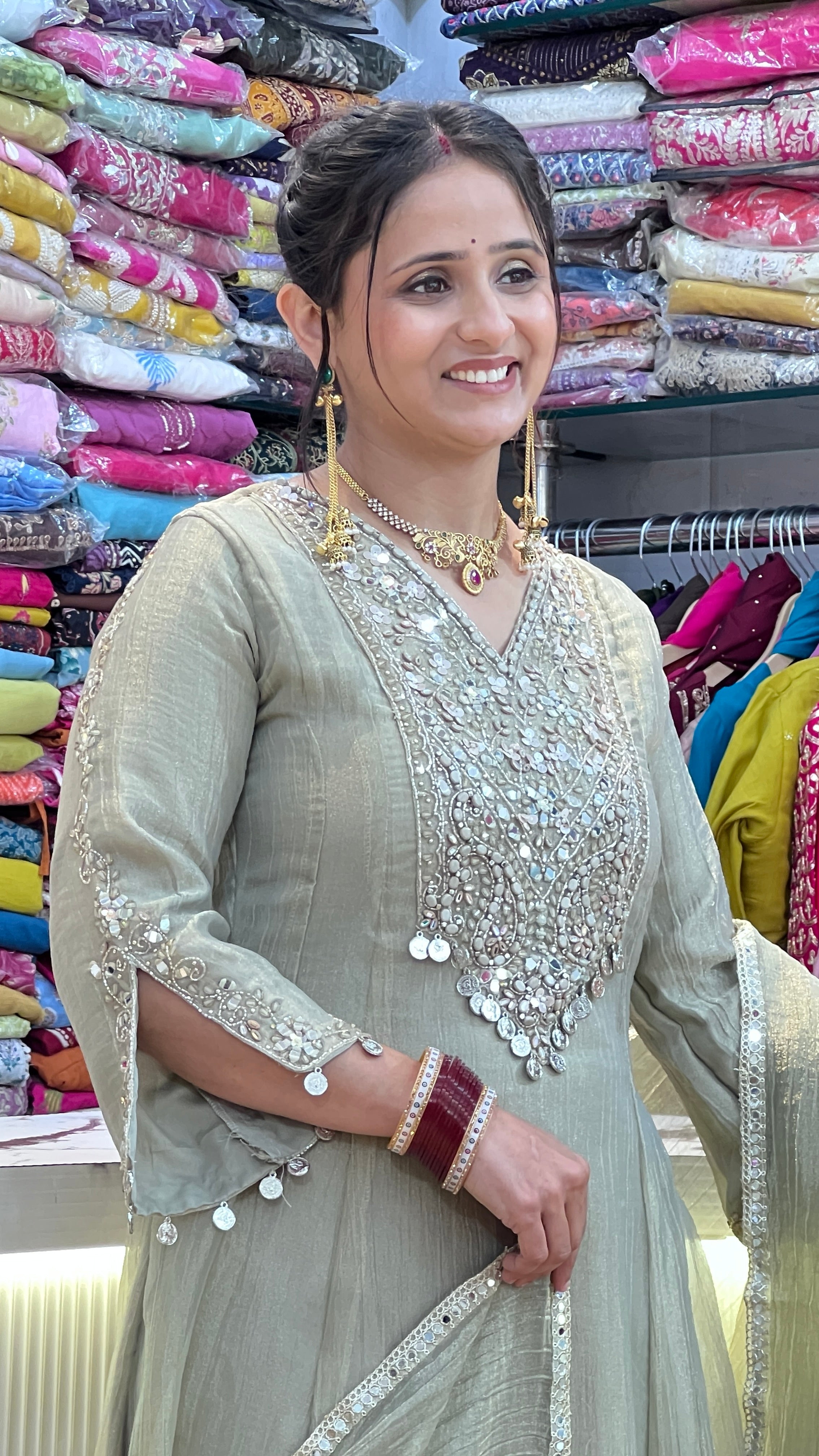 Premium tissue anarkali suit ( tj 32267 )
