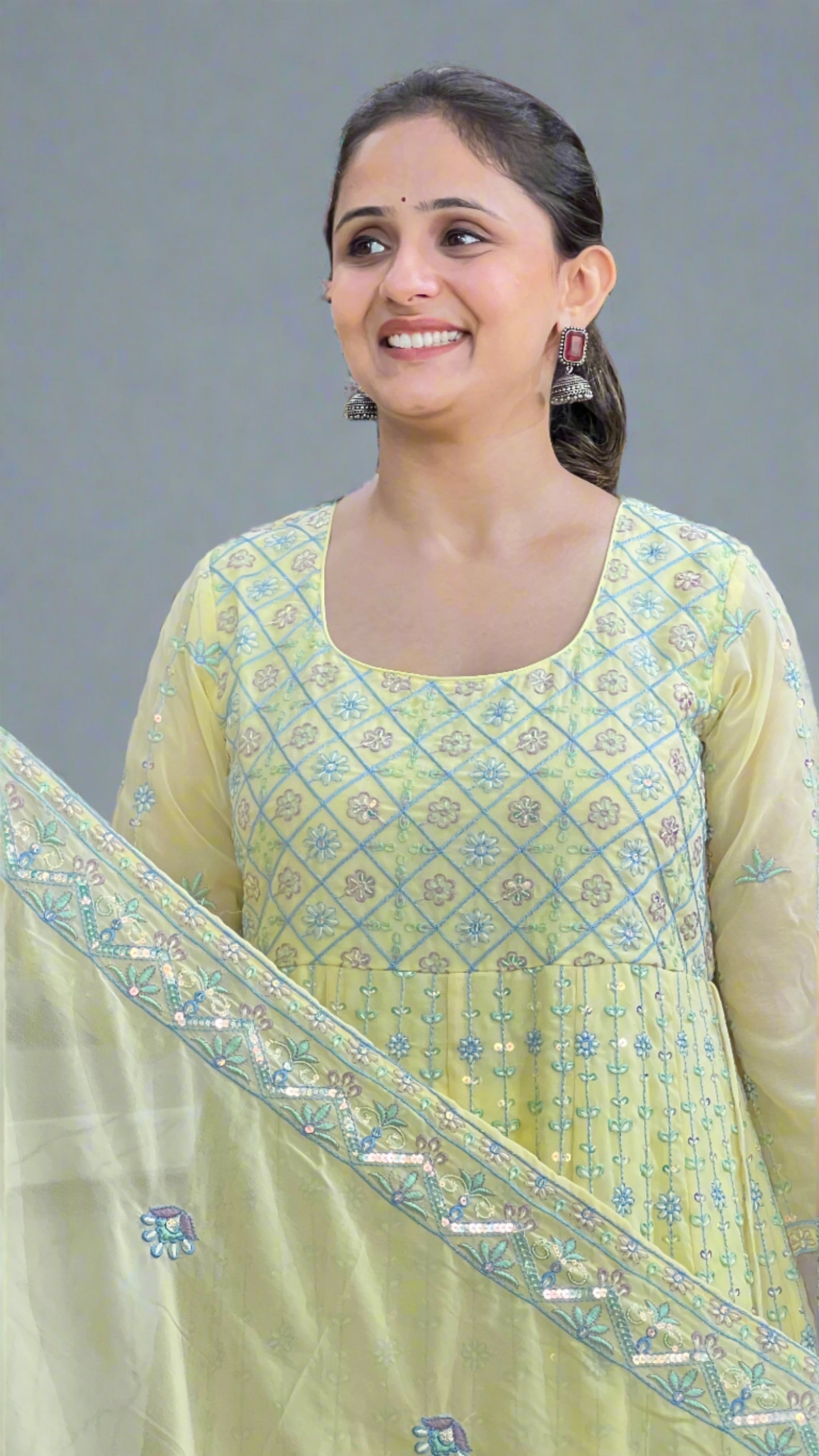 Full embroidered Anarkali suit ( pure Georgette)