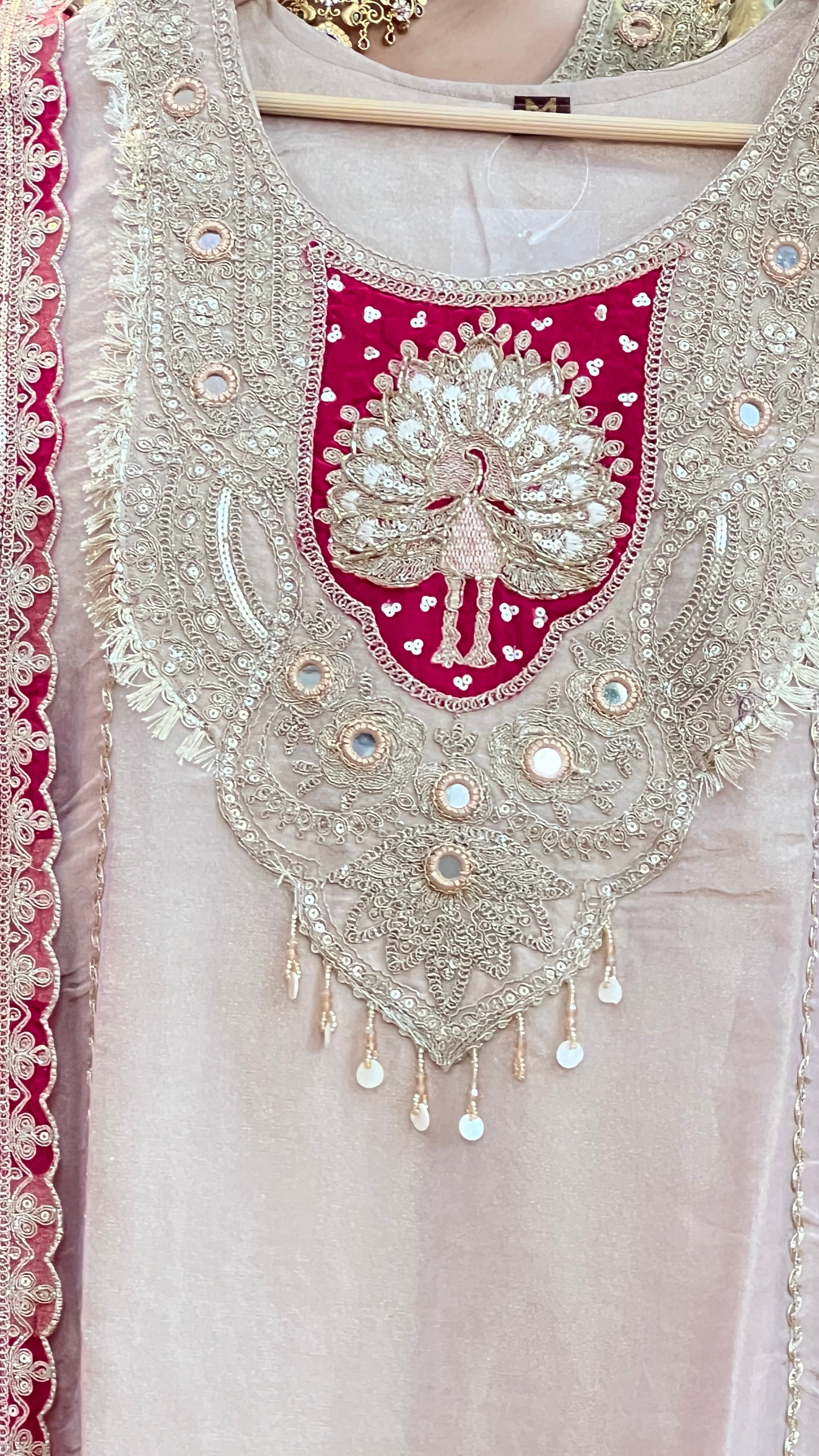 Elegant Embroidered Pakistani Suit with Striped Dupatta ( ym 66067 )