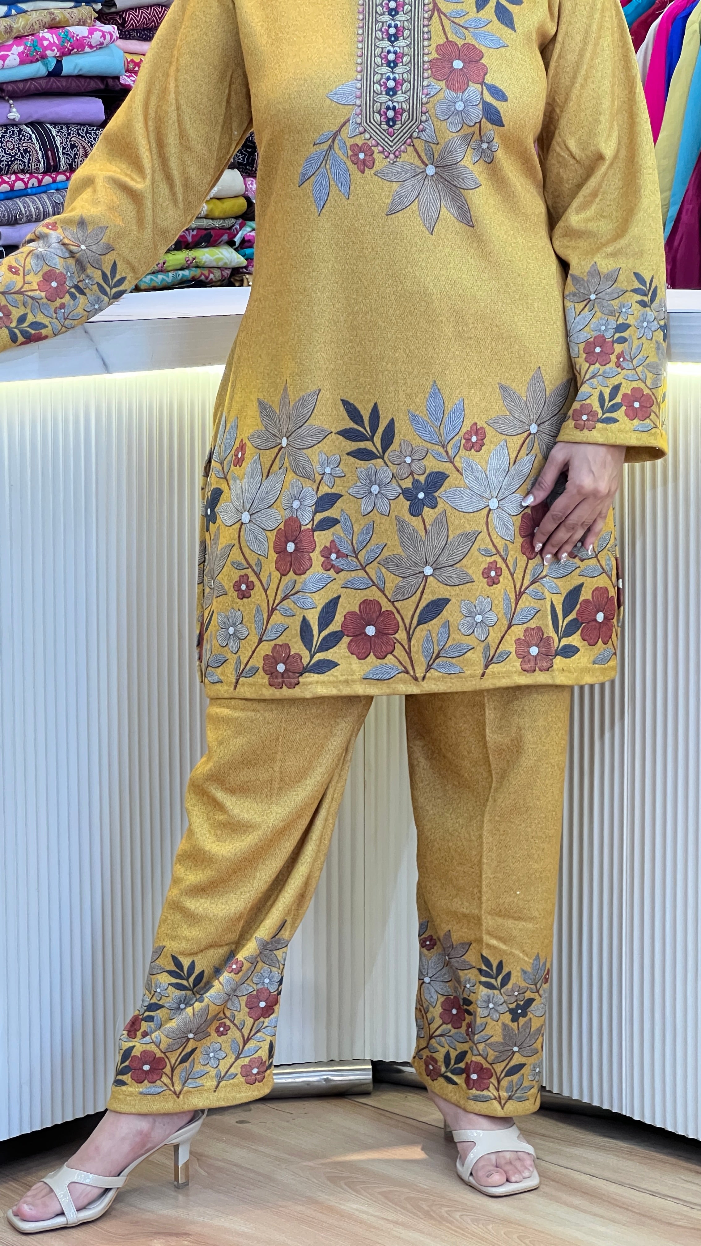 karachi wool pants cord set ( 9620 )