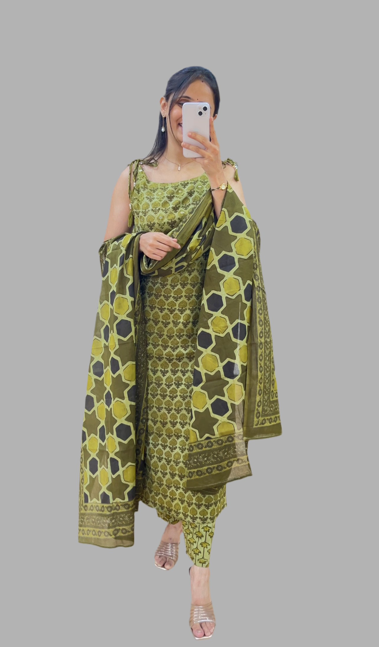 Pure cotton printed suit (without sleeves)