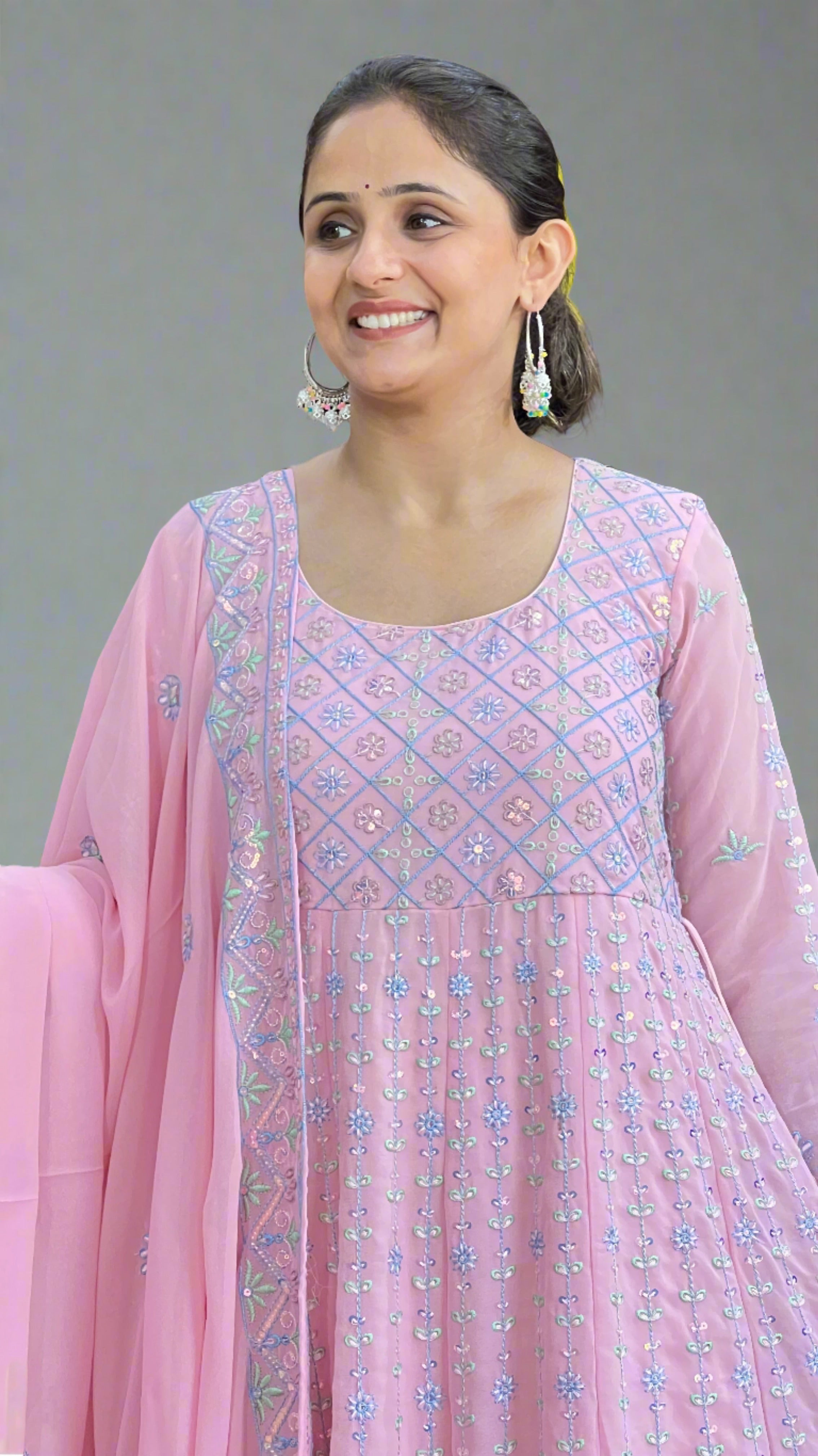 Full embroidered Anarkali suit ( pure Georgette)