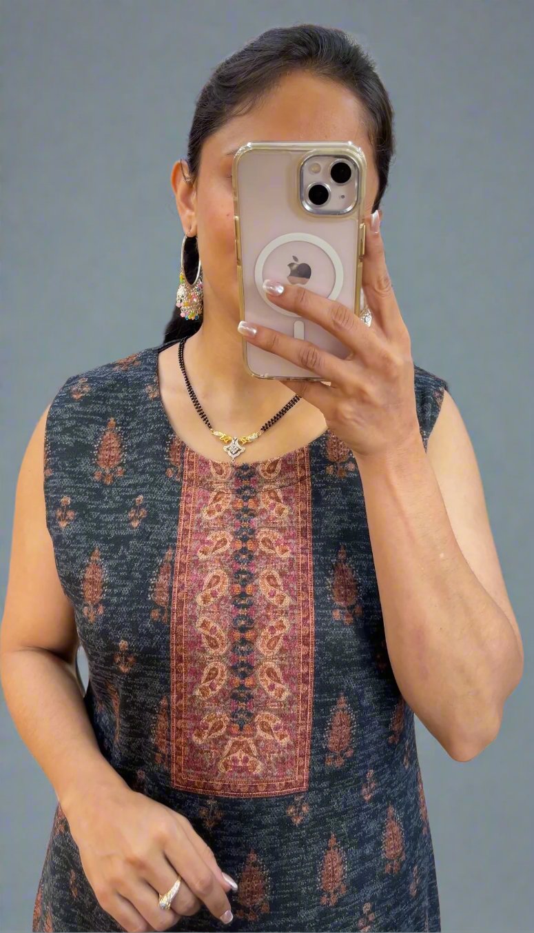 Adhavya Woolen shrug suit