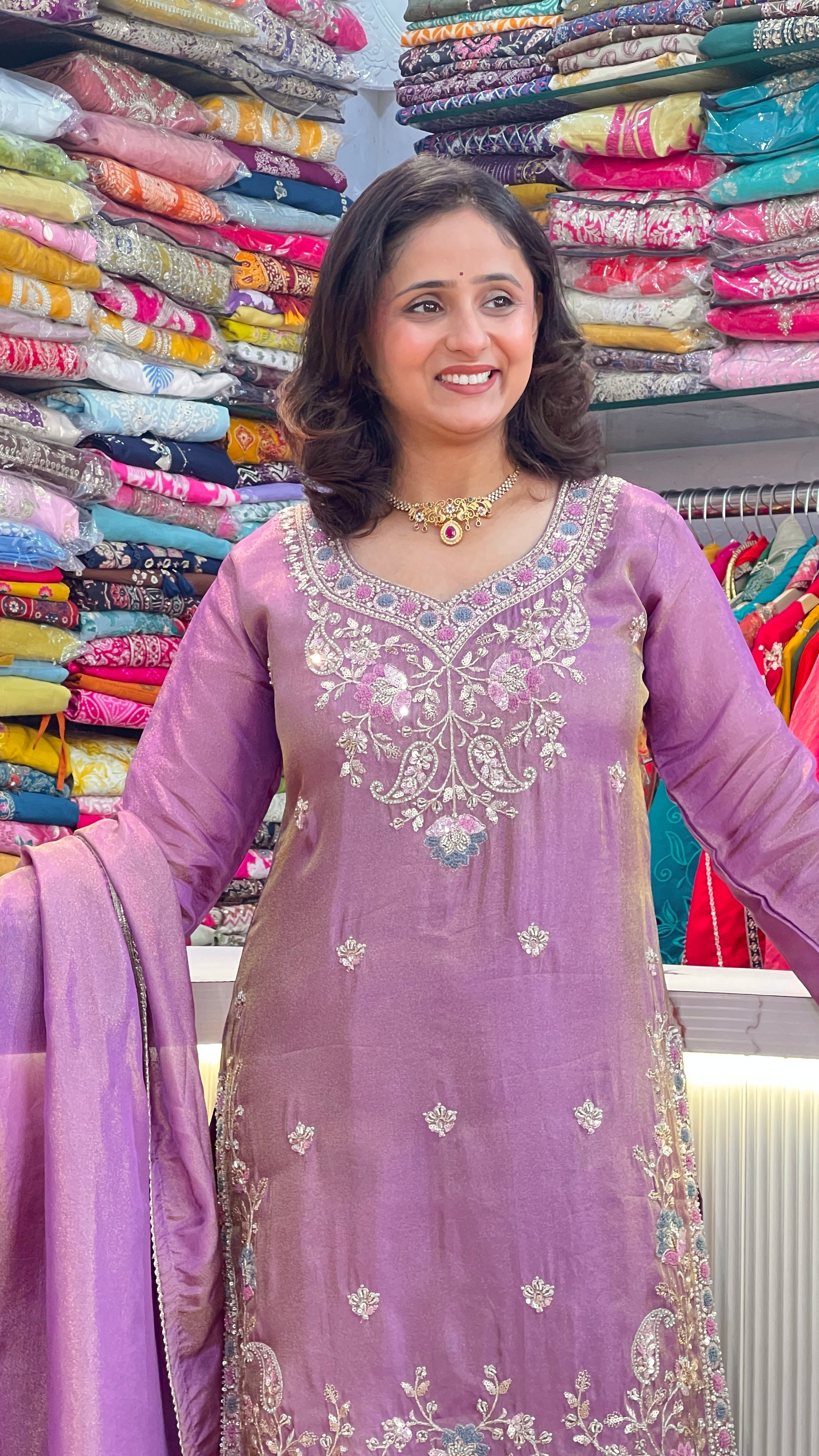 Designer tissue embroidered suit ( tls 17267 )