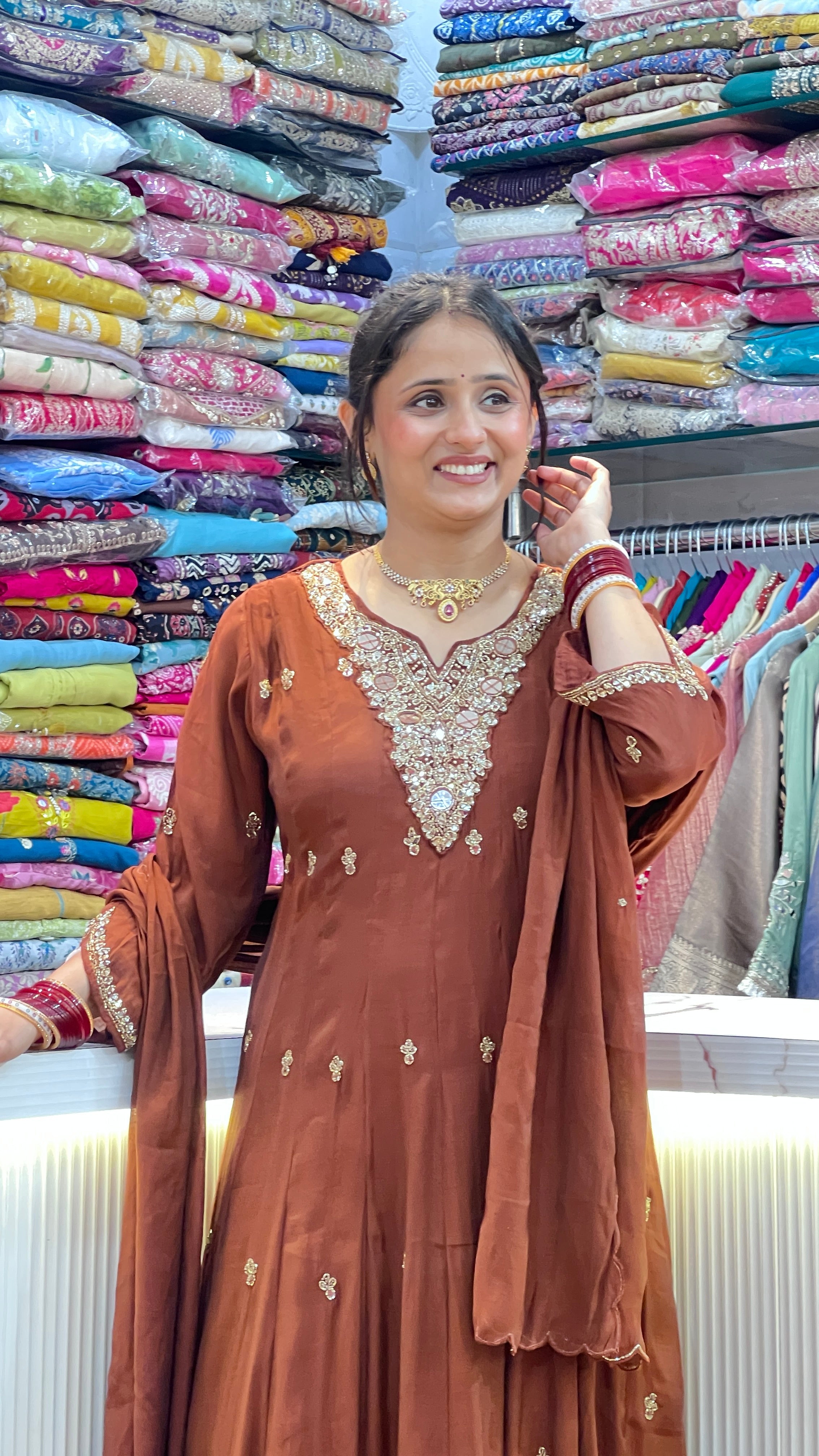 Designer anarkali hand work suit ( ym 65967 )