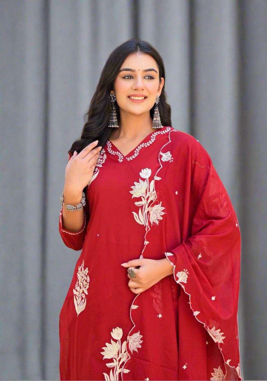 Acine embroidered cotton suit