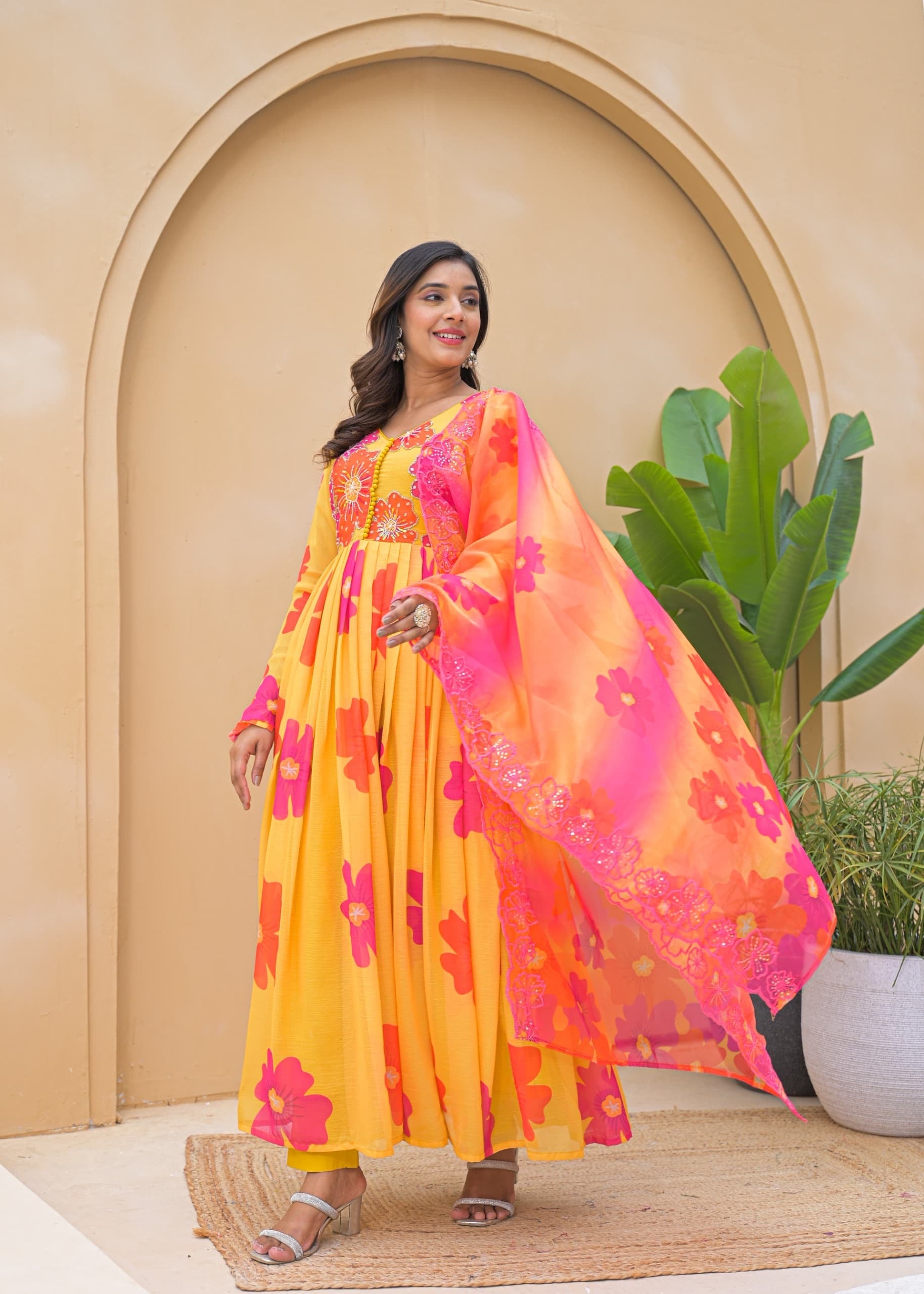 Anarkali chiffon suit