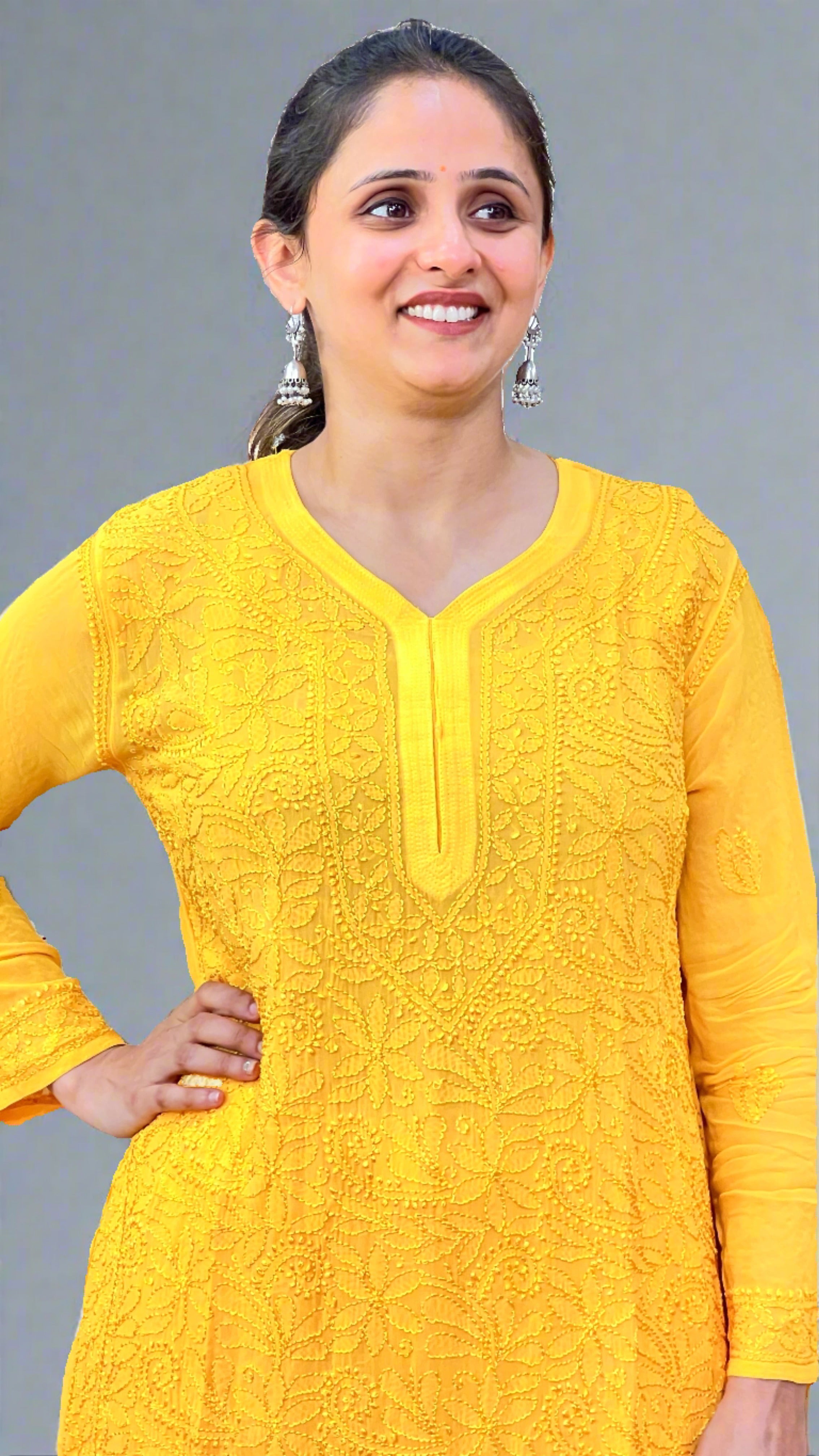 Pure viscose lakhnavi kurta with inner