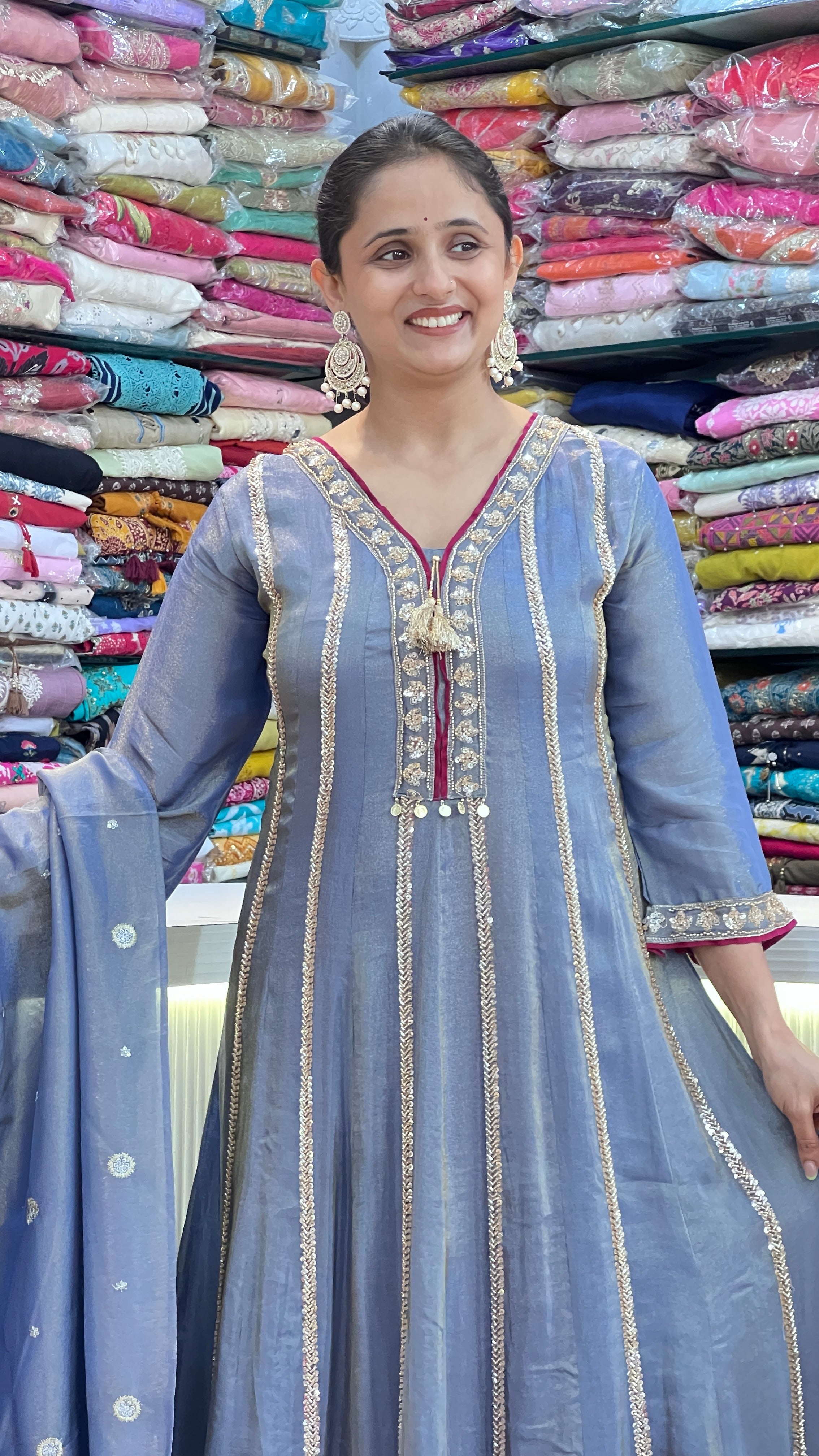 Hand embroidered anarkali suit ( tj 29767 )