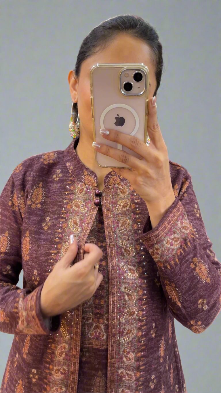 Adhavya Woolen shrug suit