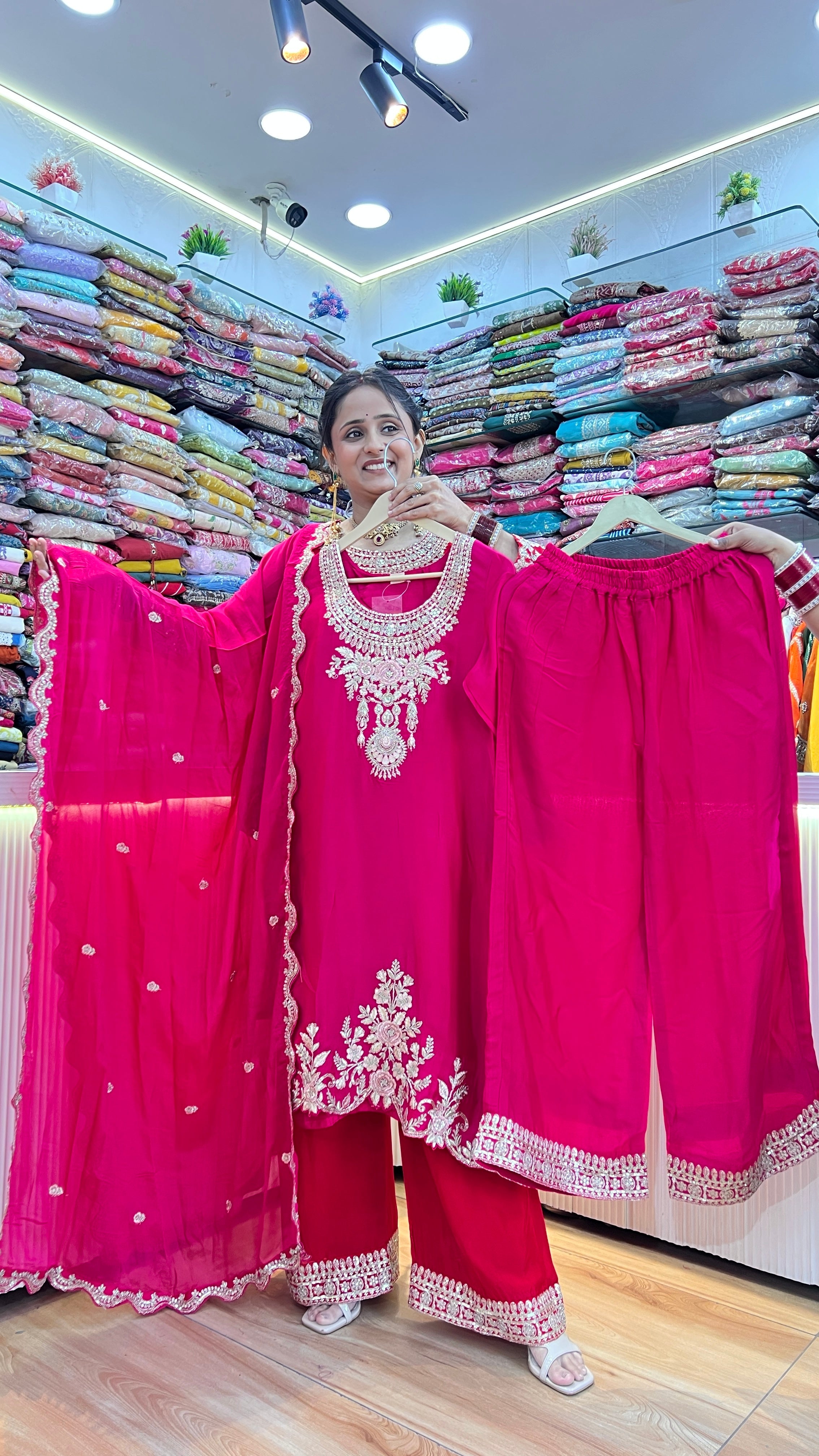 Pure chinon embroidered karva suit ( ym 65867 )