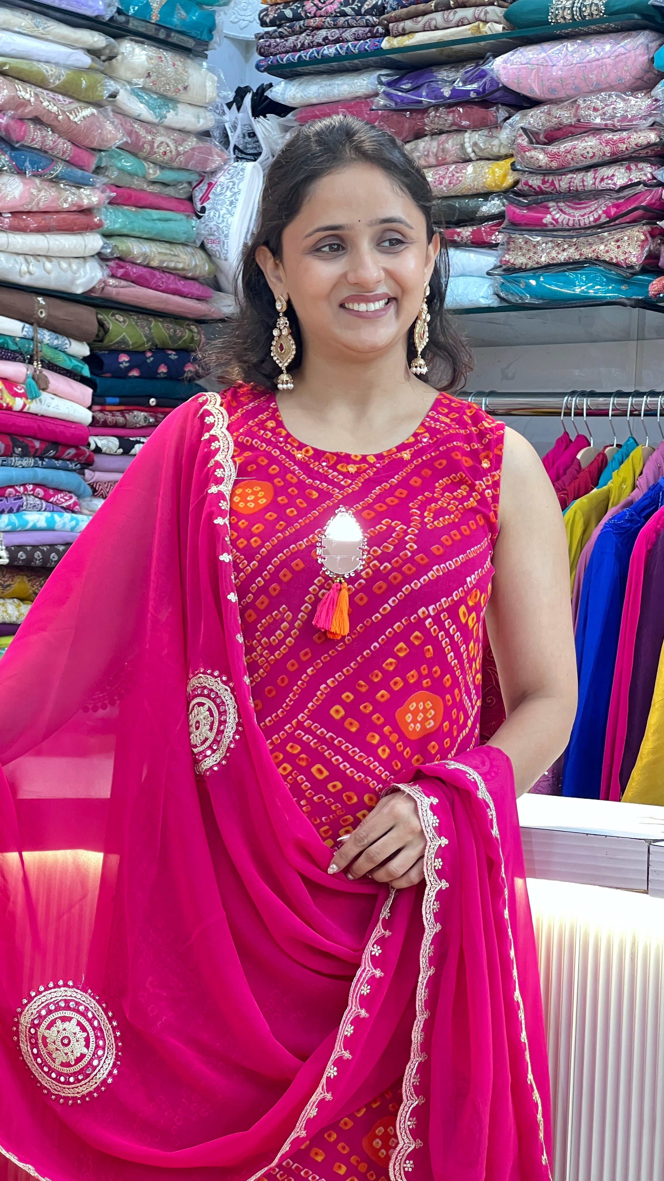 Bandhani Print Georgette Suit ( ym 64767 )