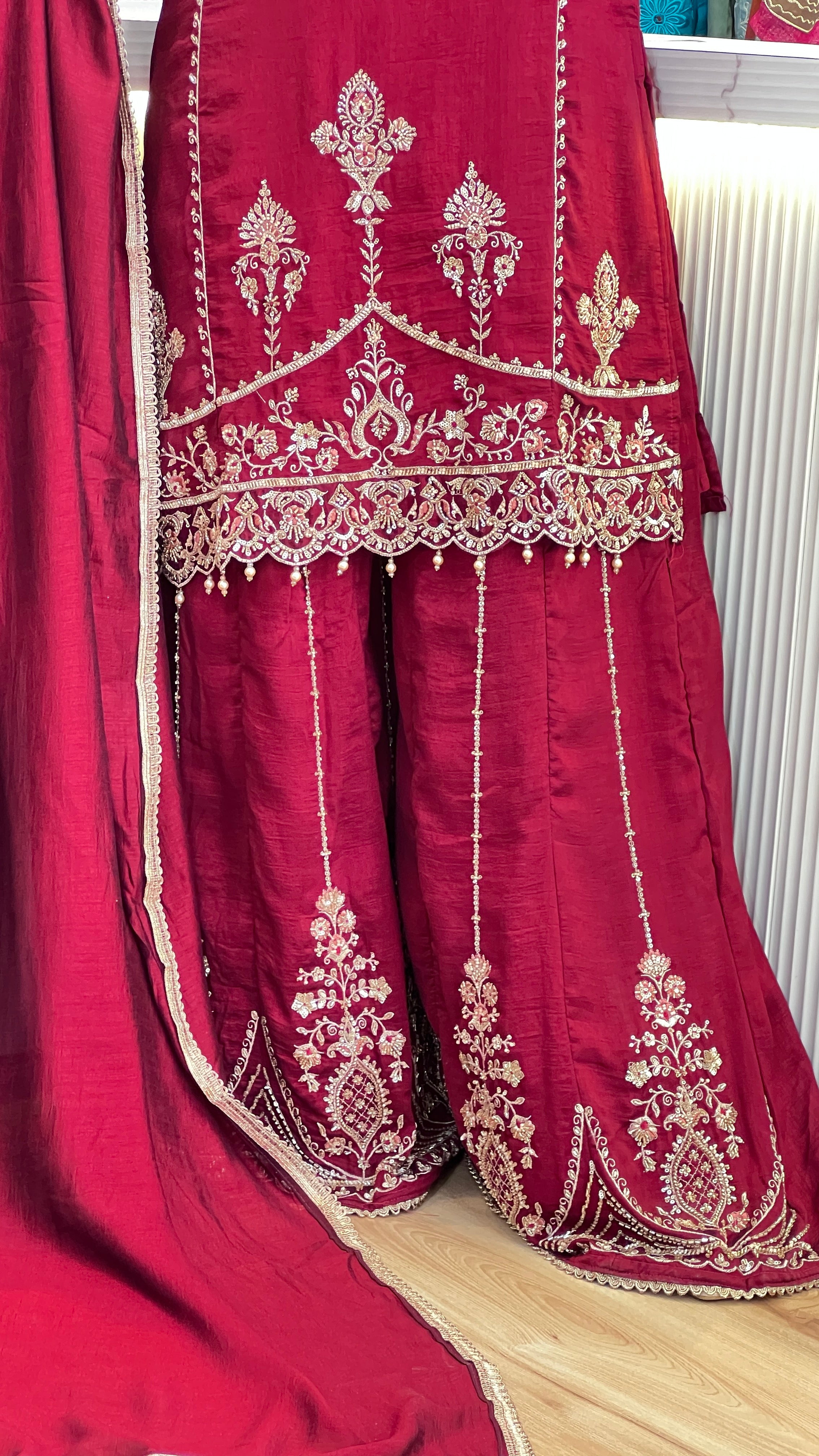 Premium silk all embroidered suit ( tj 31267 )
