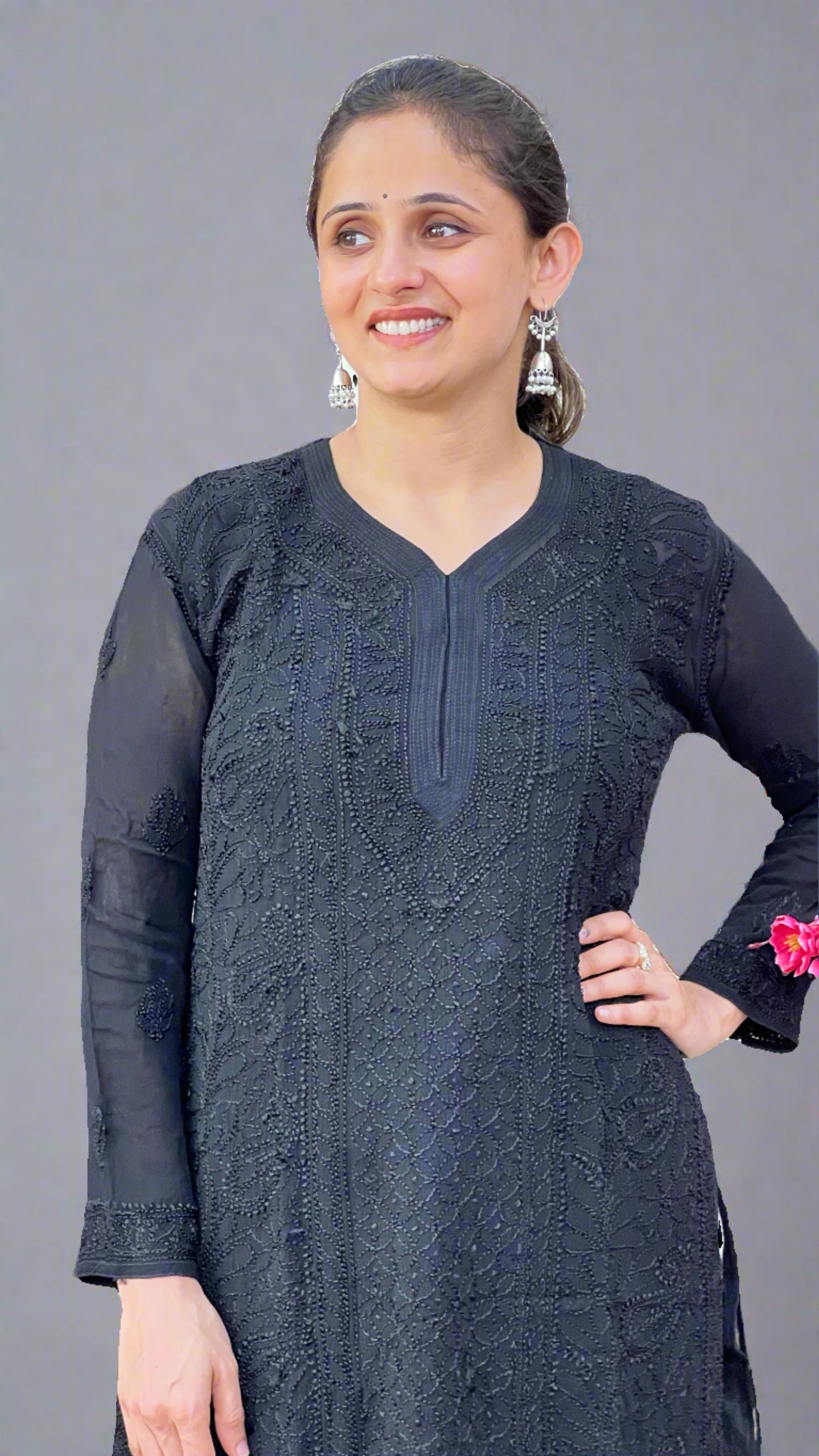 Pure viscose lakhnavi kurta with inner