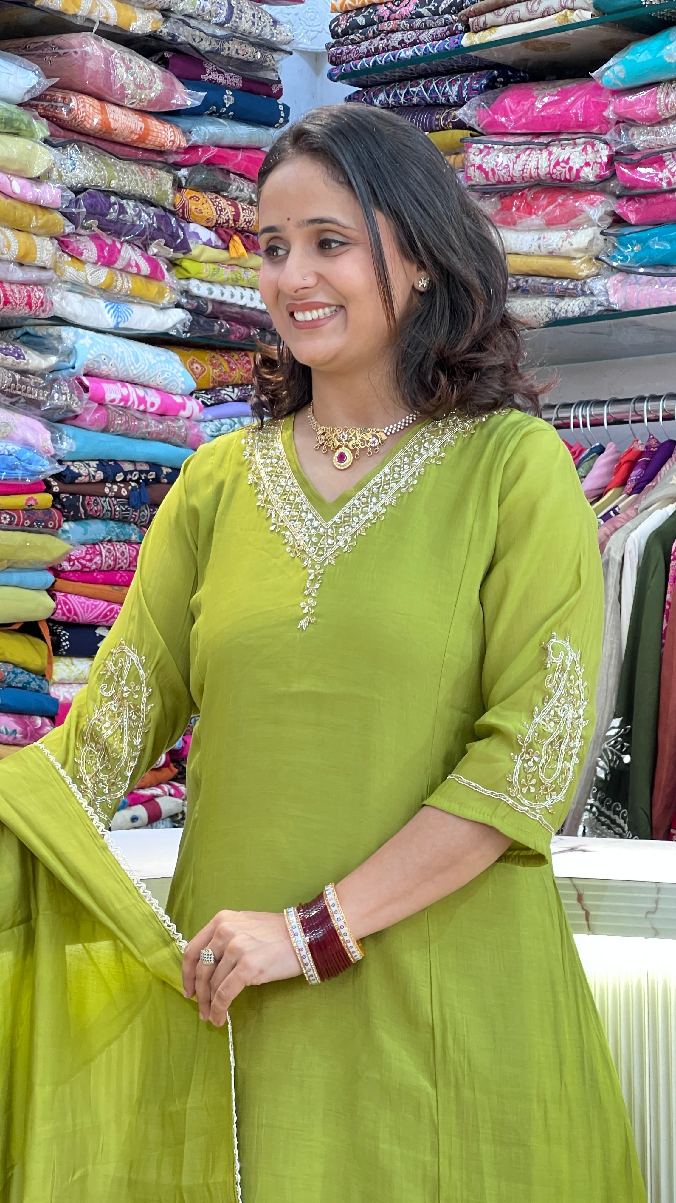 Hand embroidered A-Line suit ( sdw 3267 )