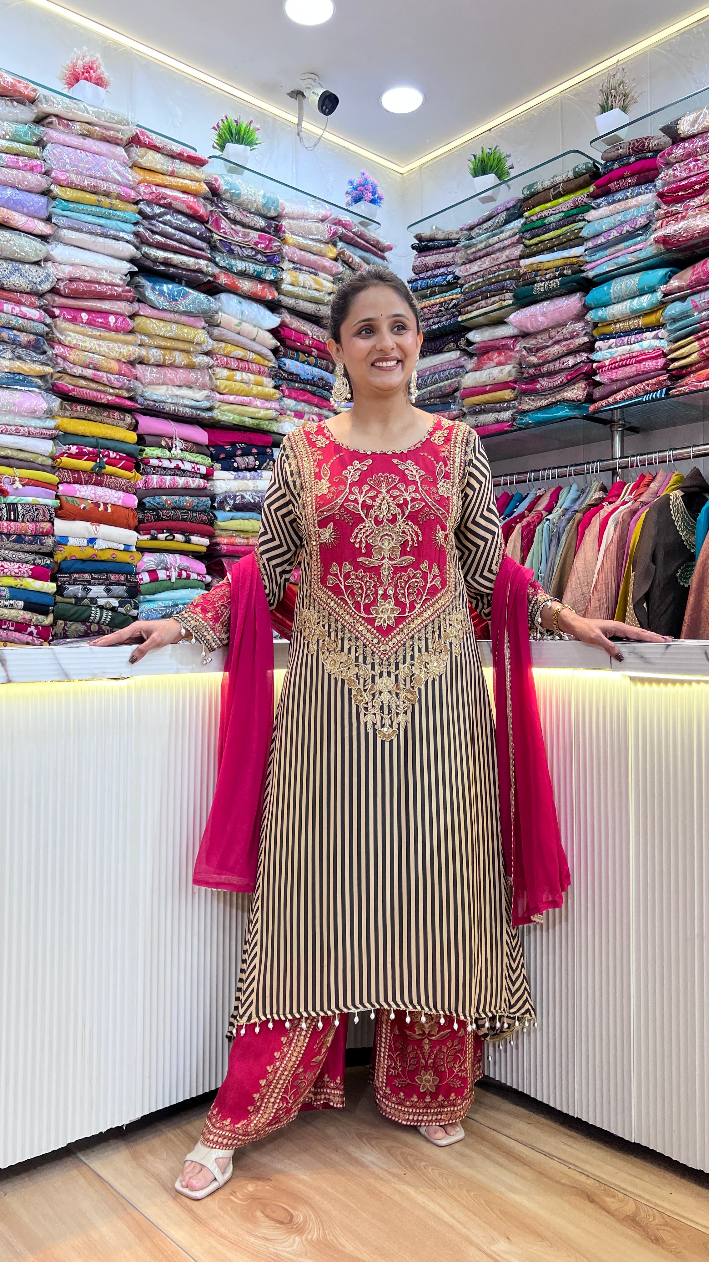 Pure crape designer suit ( ym 65167 )