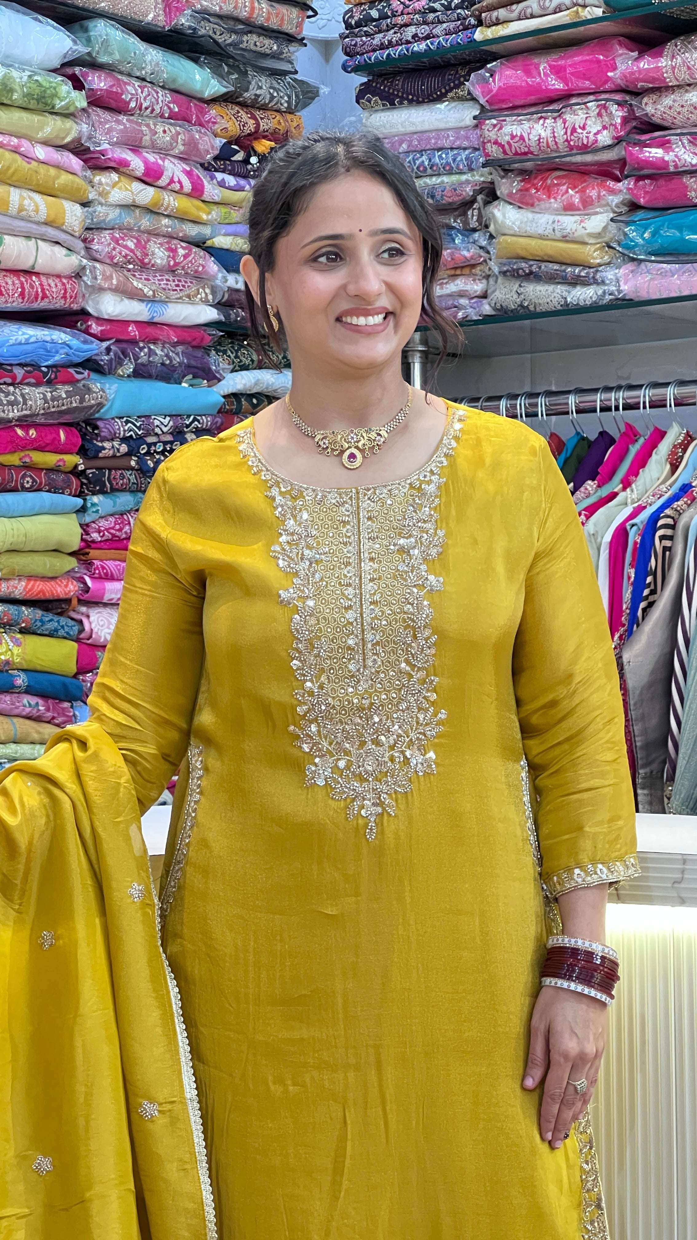 Premium tissue hand work pakistani suit ( sdw 2967 )