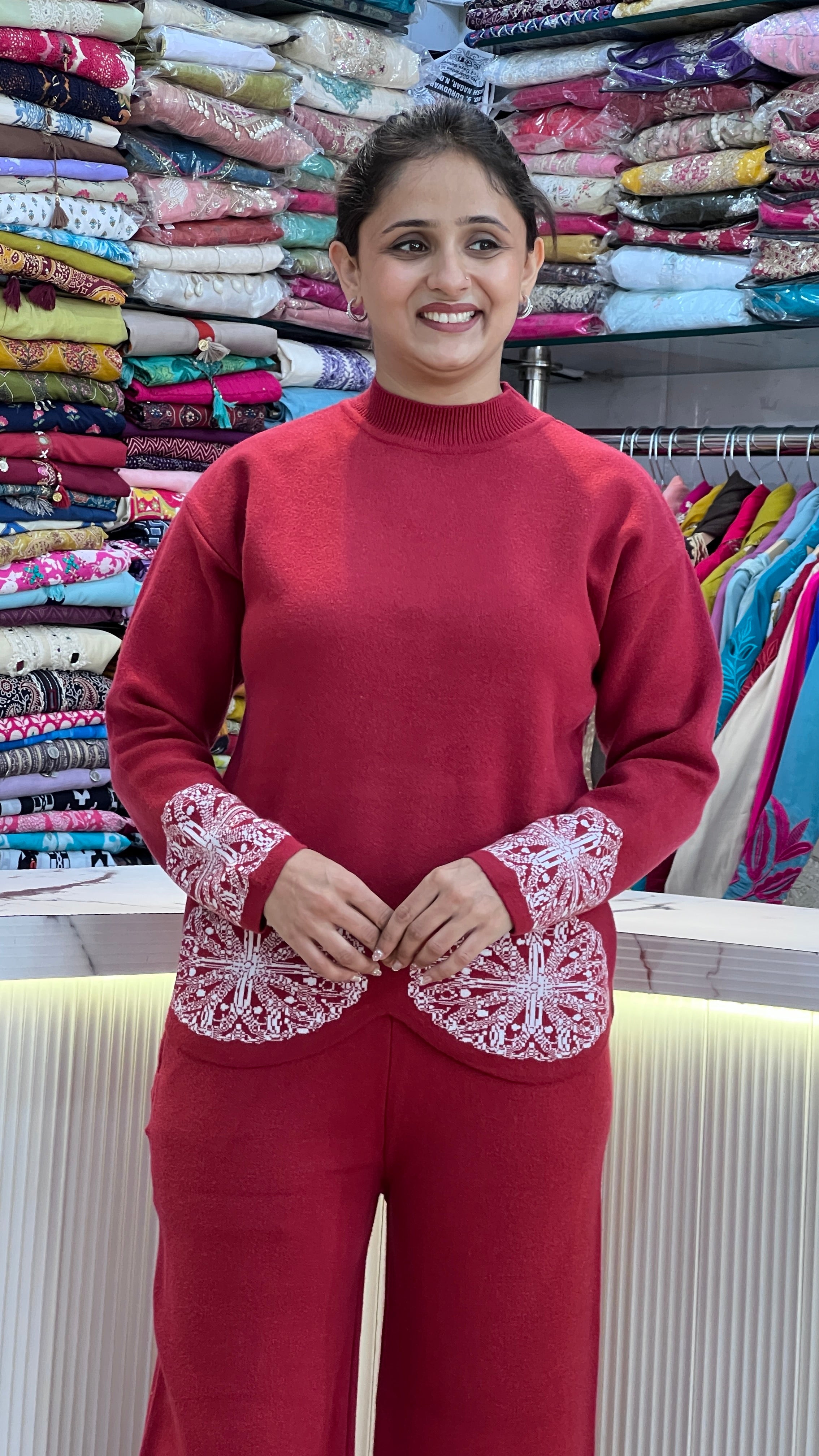 Premium knitted wool cord set ( rs lsn 1867 )