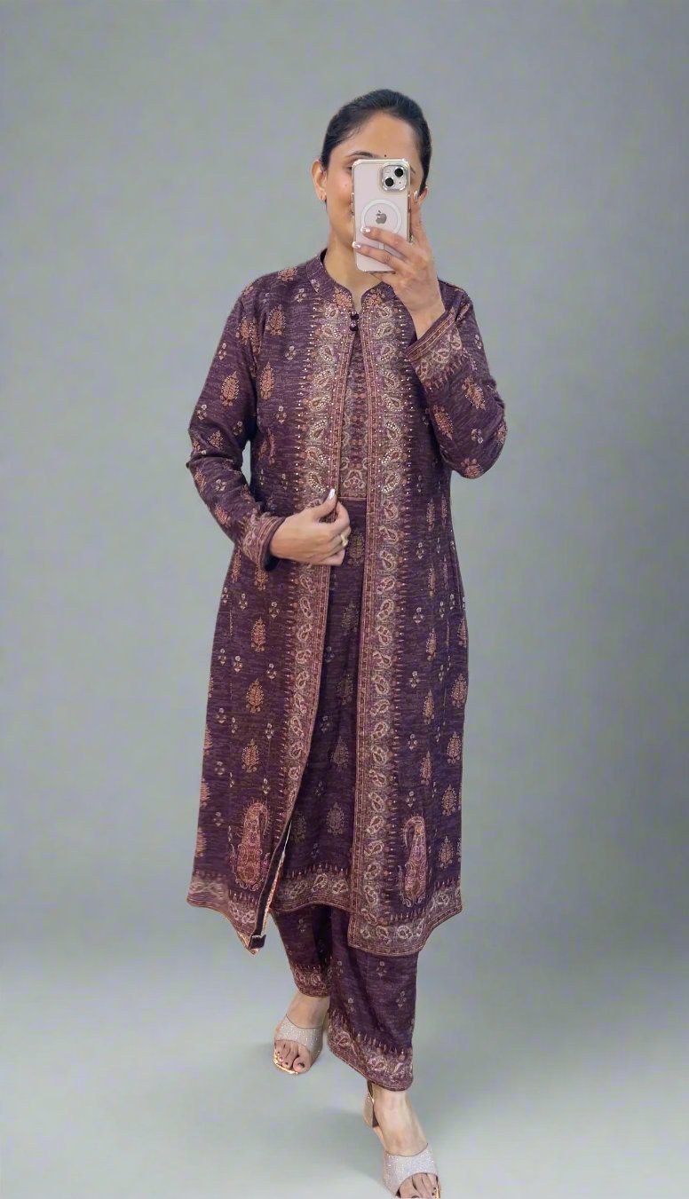 Adhavya Woolen shrug suit