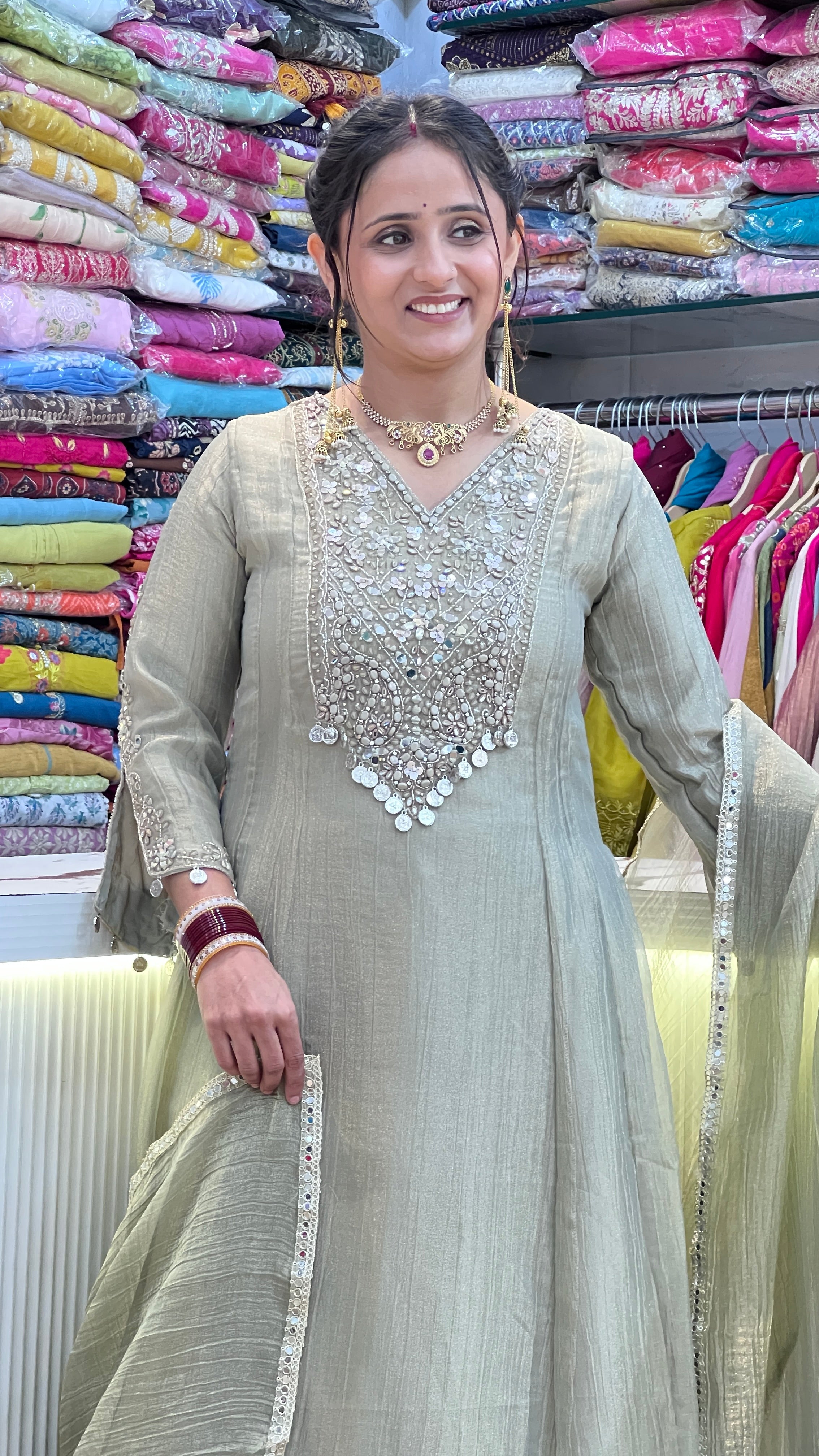 Premium tissue anarkali suit ( tj 32267 )