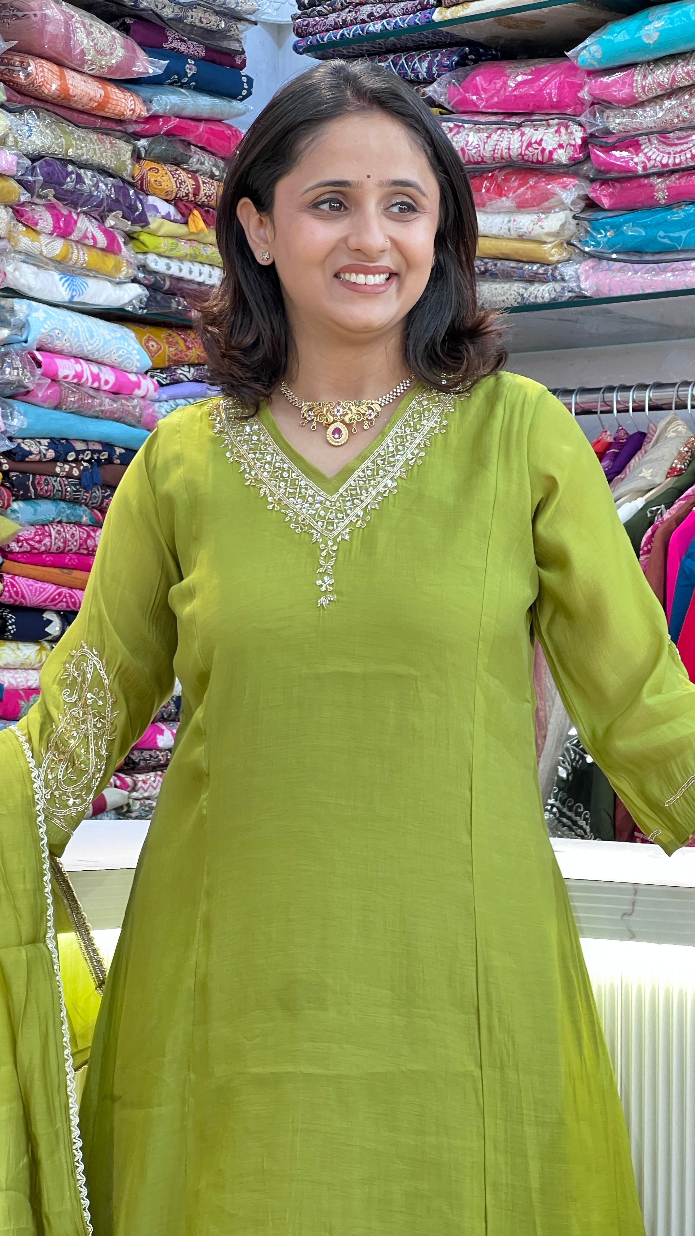 Hand embroidered A-Line suit ( sdw 3267 )