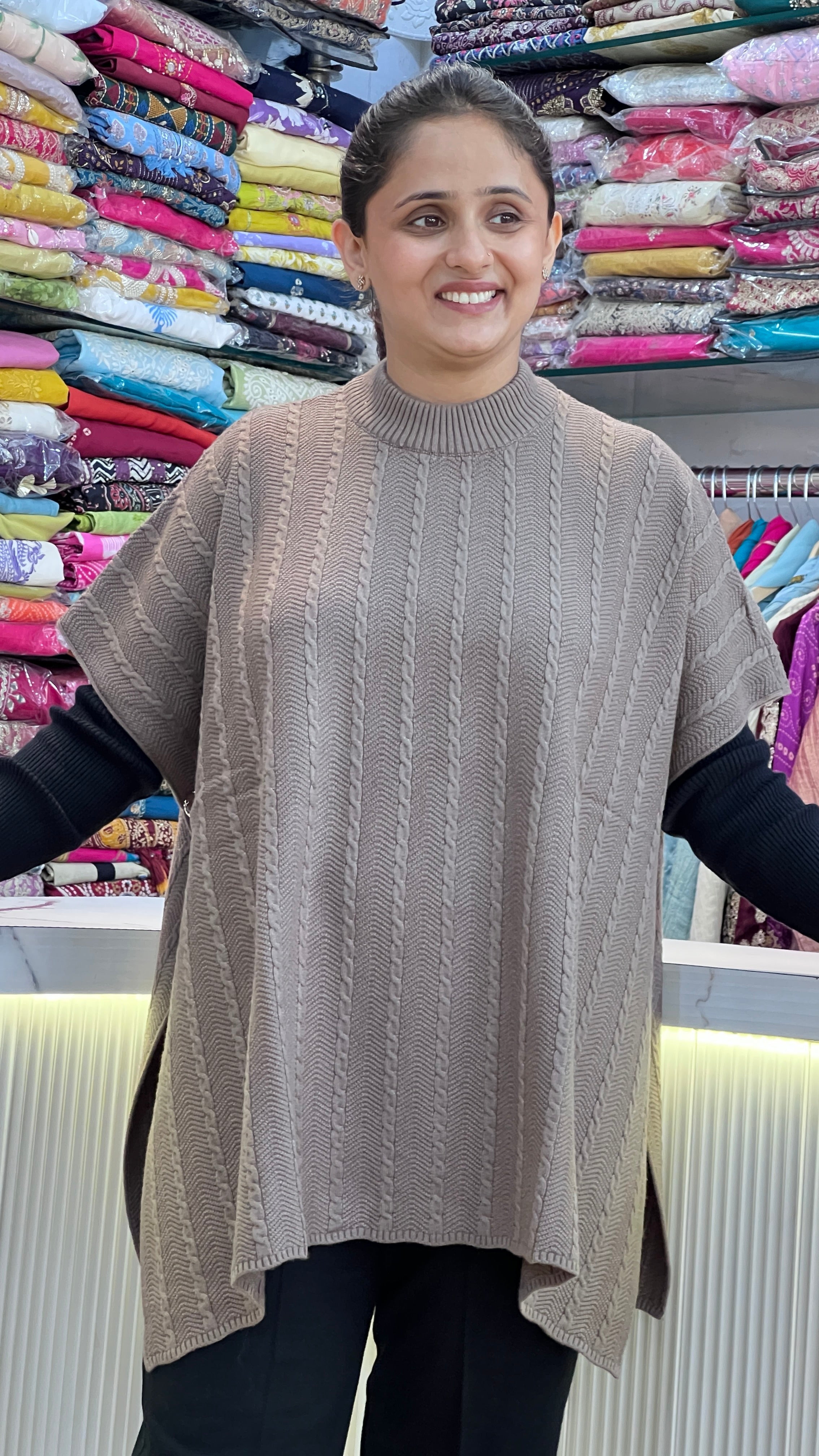 Knitted wool poncho ( rs lsn 2167 )