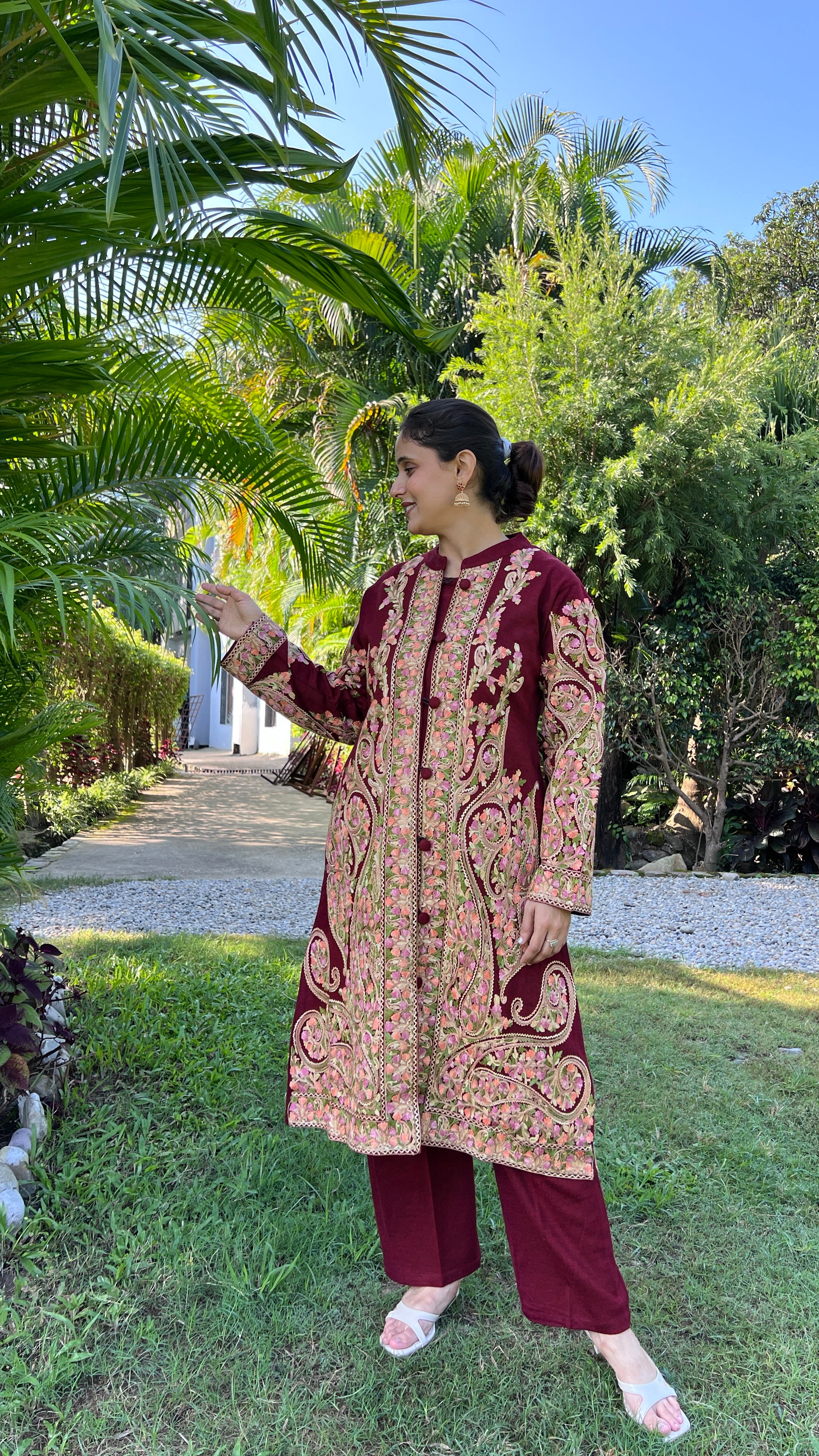 Premium 3-Piece All-Over Embroidered Shrug Set ( rs sa 4051 )