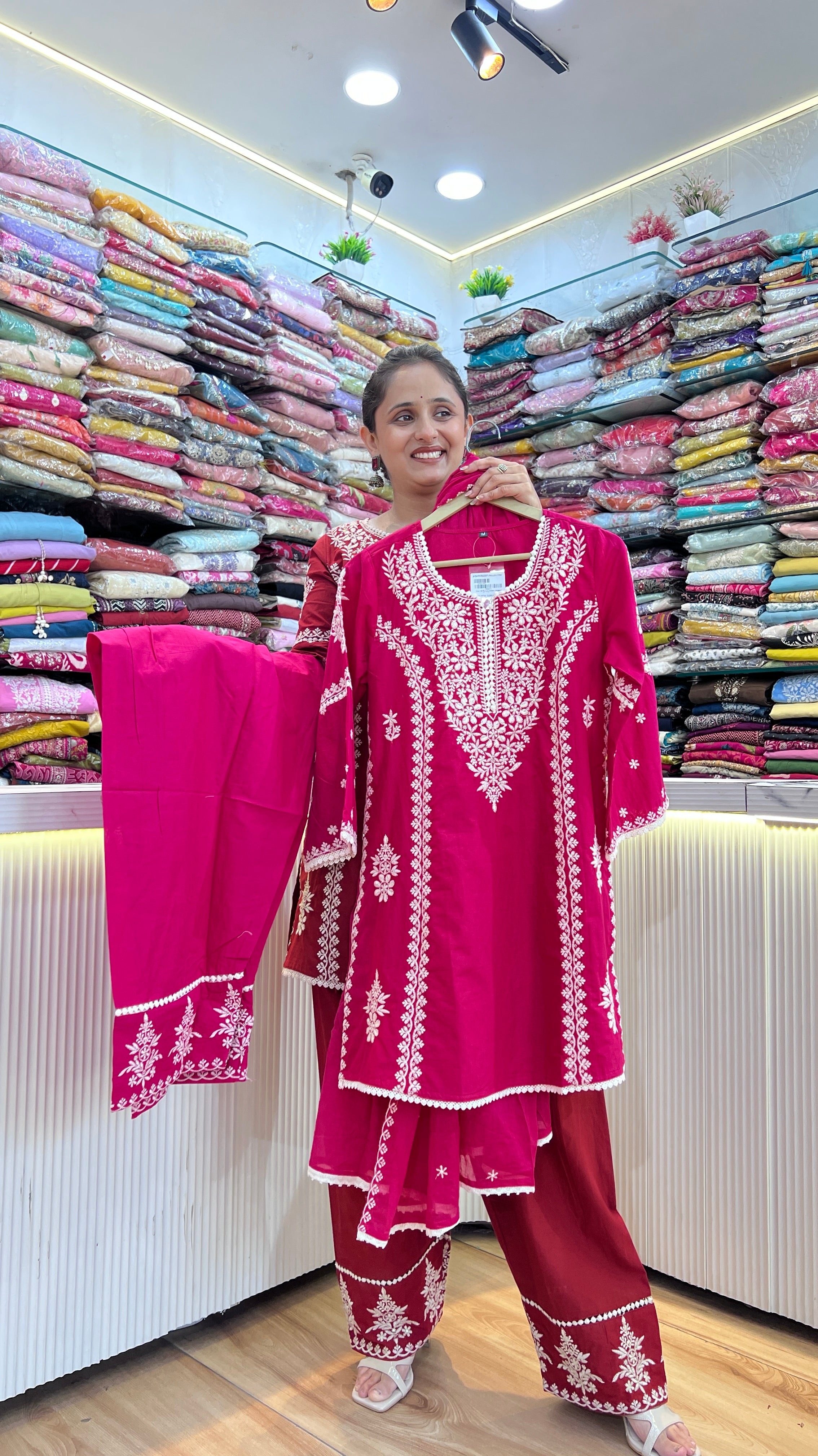 Embroidered cotton farshi suit ( tj 29667 )