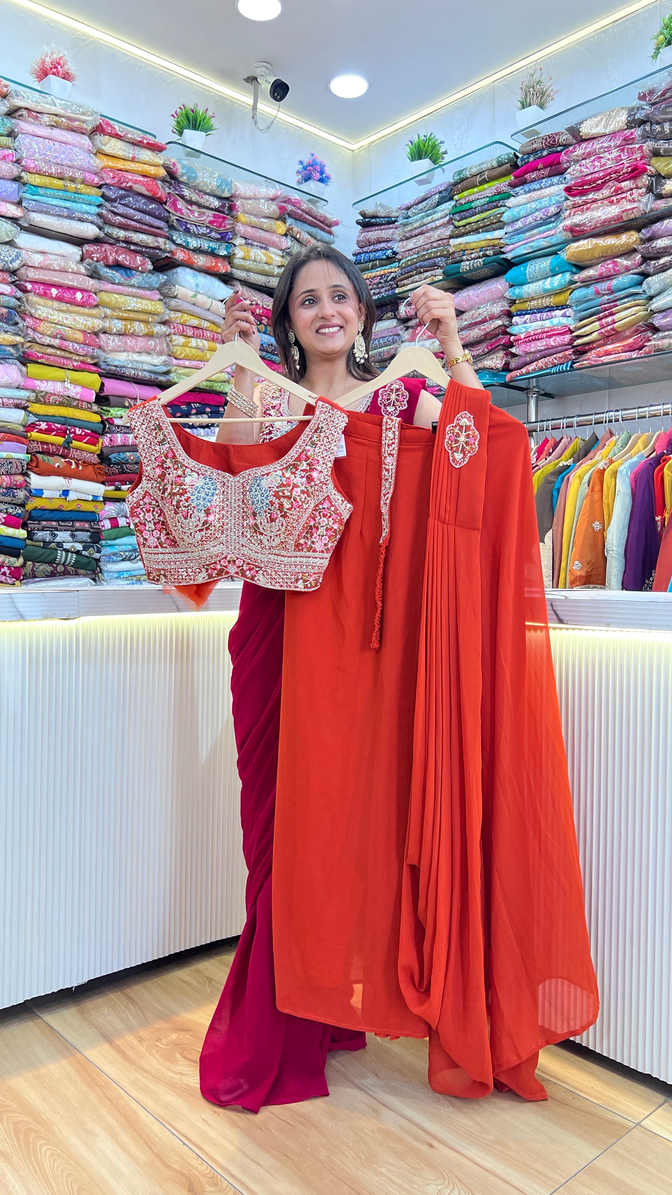 Georgette draped sari ( sdw 2467 )