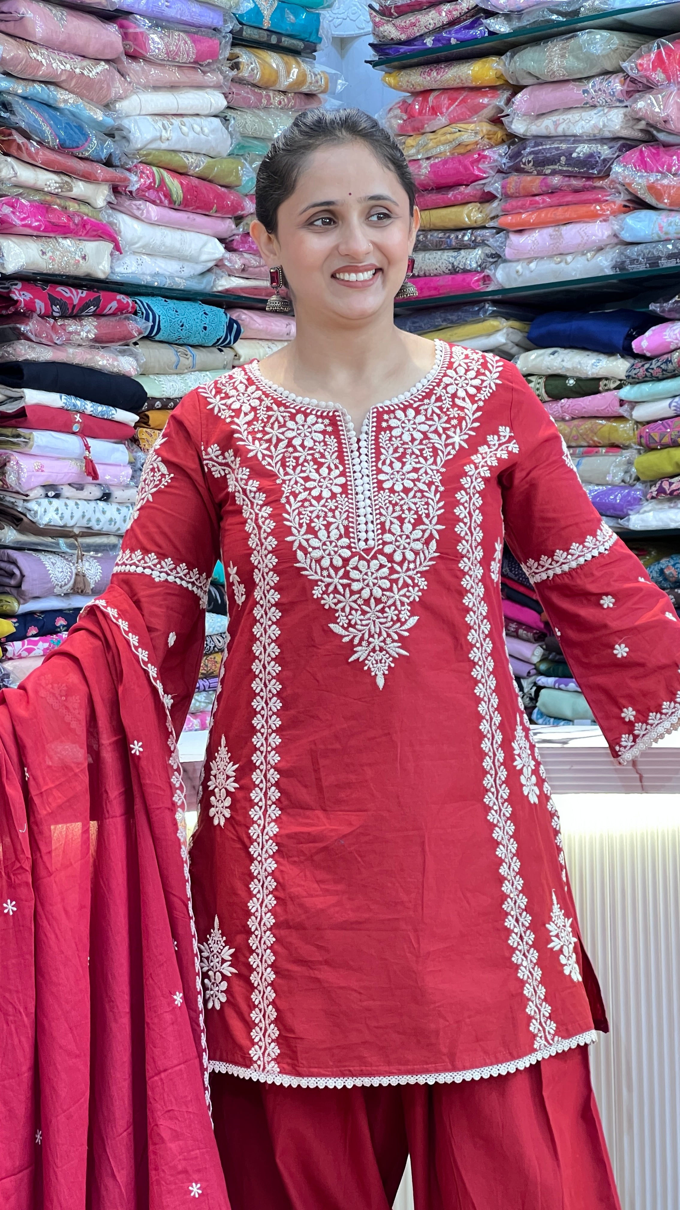 Embroidered cotton farshi suit ( tj 29667 )