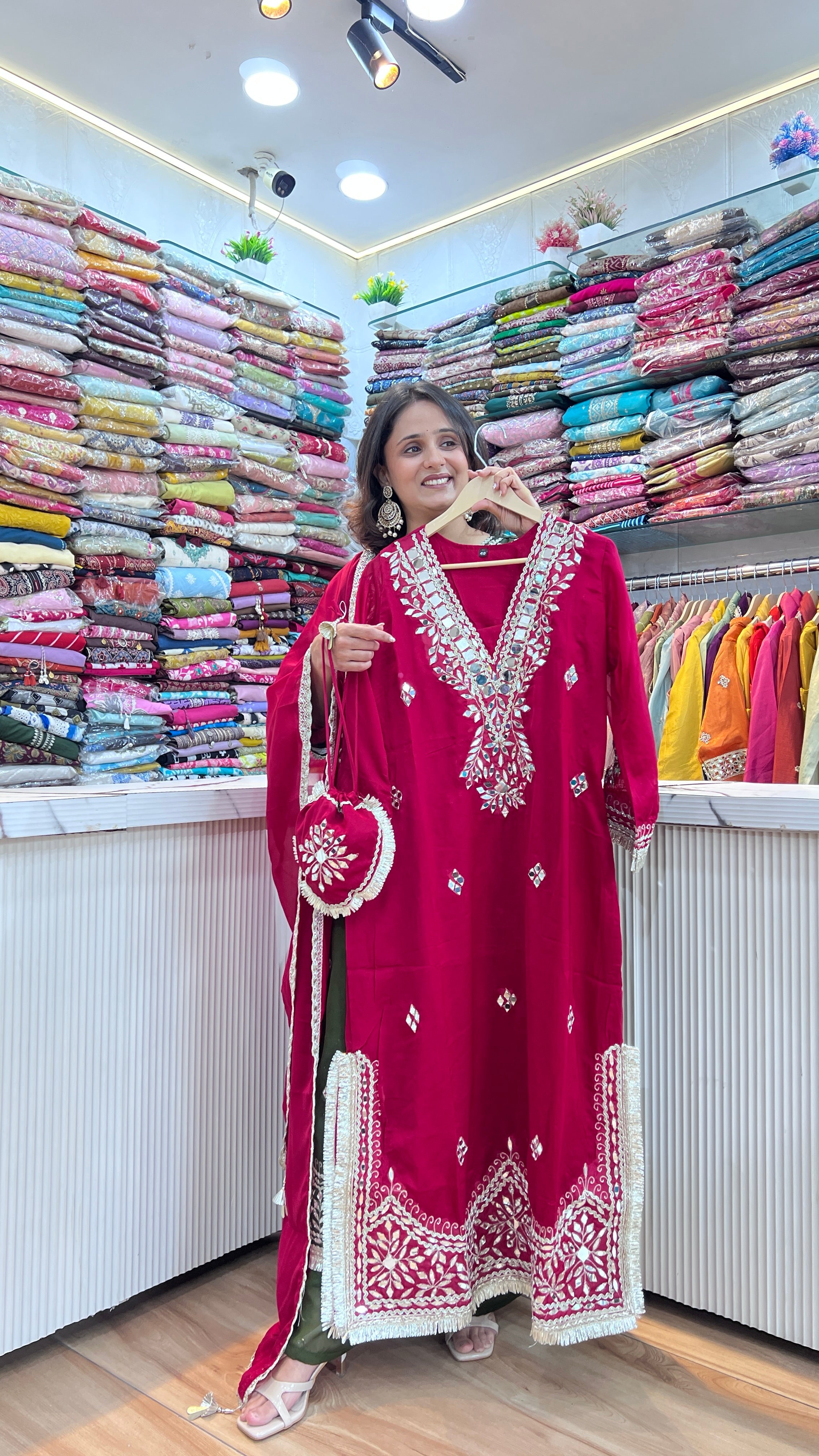Mirror work organza phiran suit ( tls 16567 )