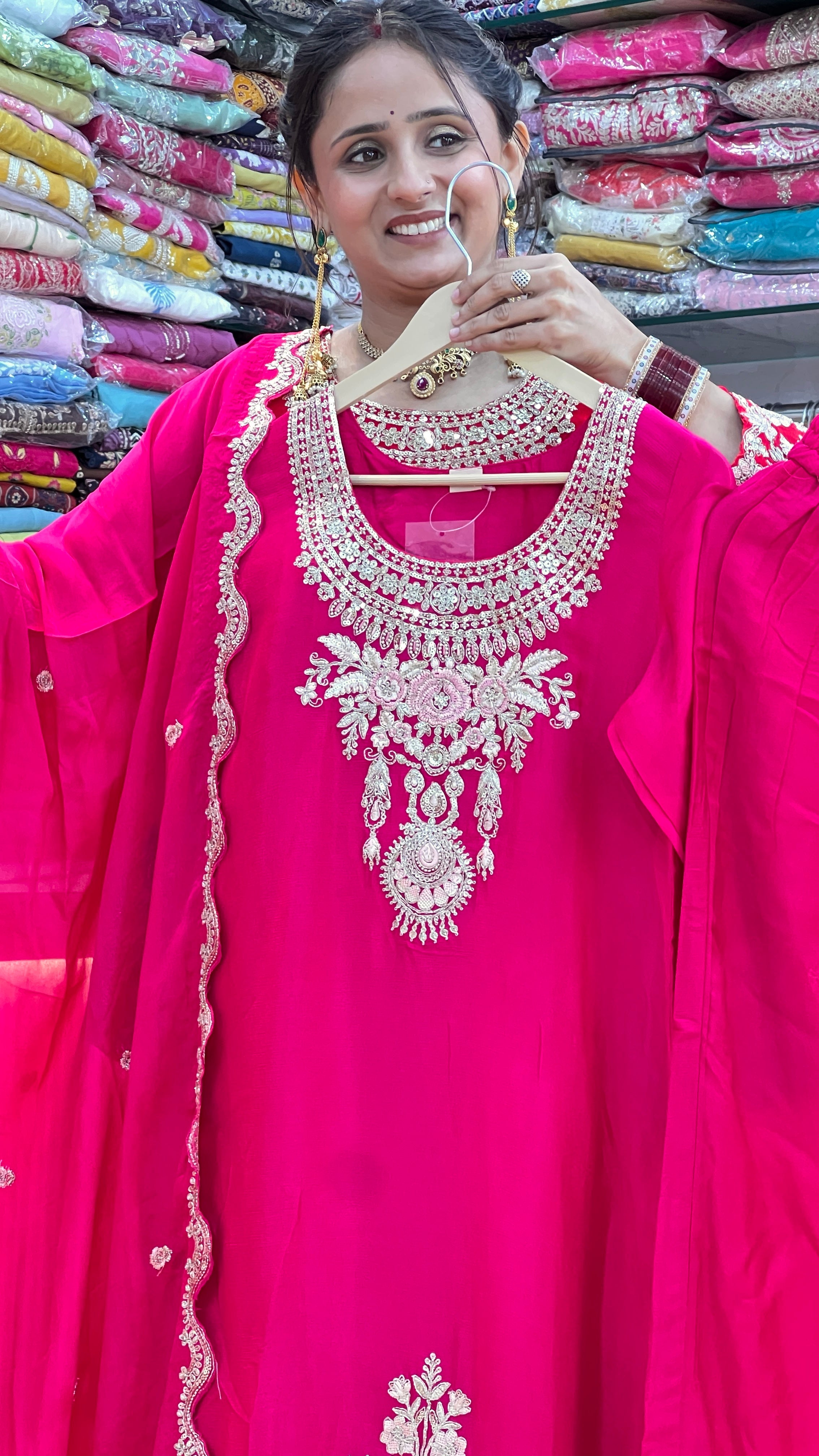 Pure chinon embroidered karva suit ( ym 65867 )