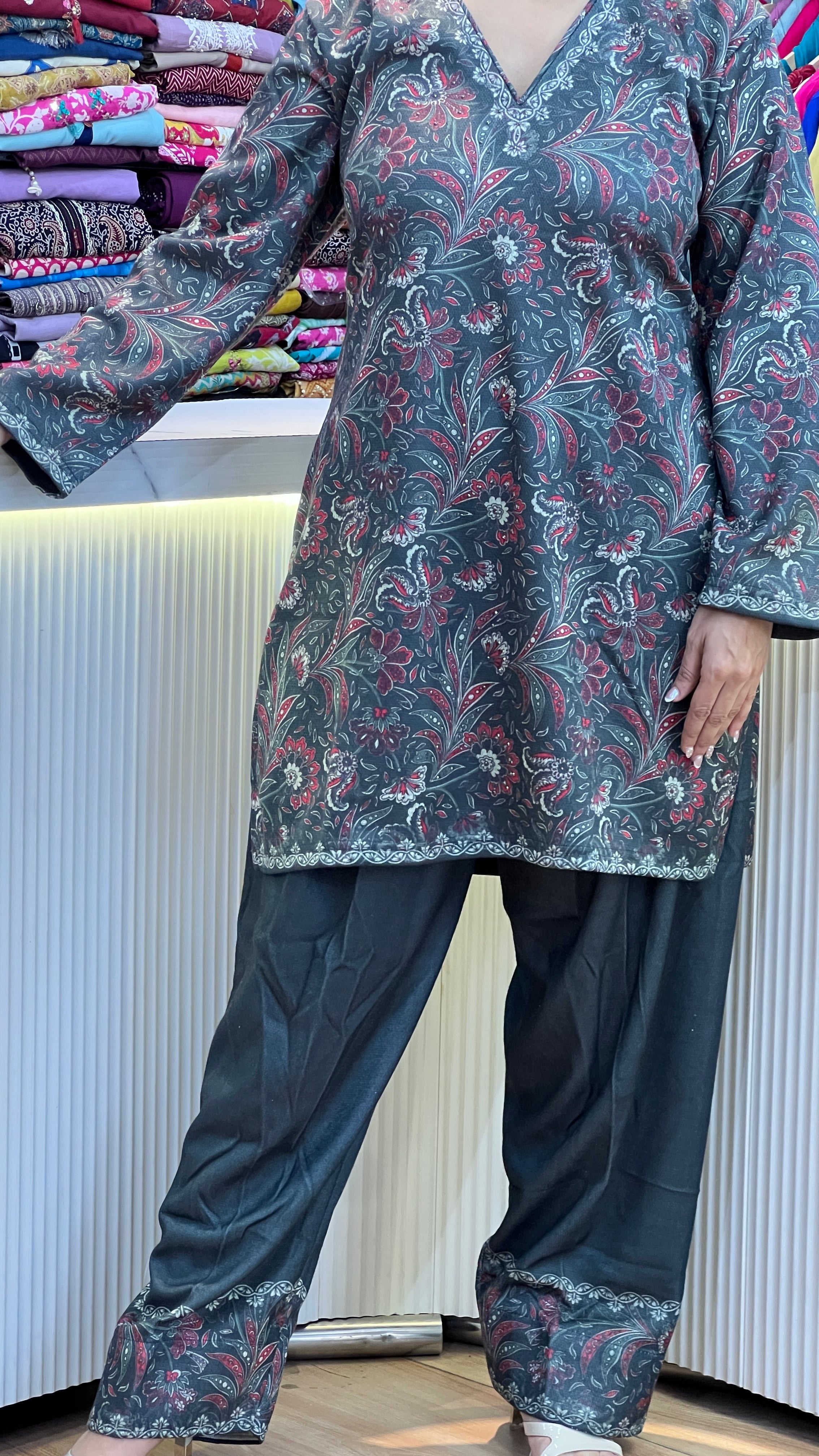 karachi wool farshi cord set ( 730 )