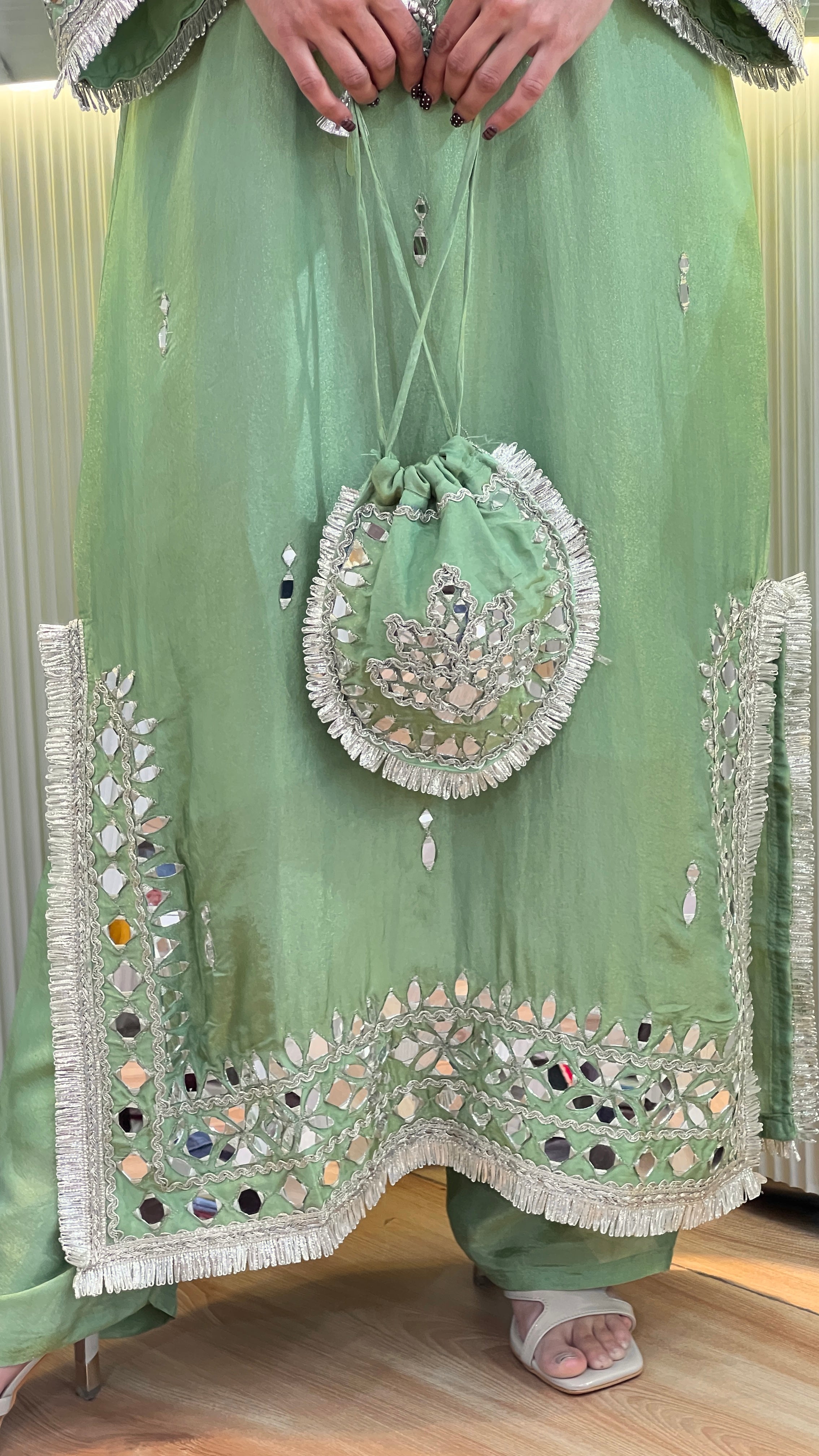All-Over Embroidered Tissue Pheran ( tls 16967 )