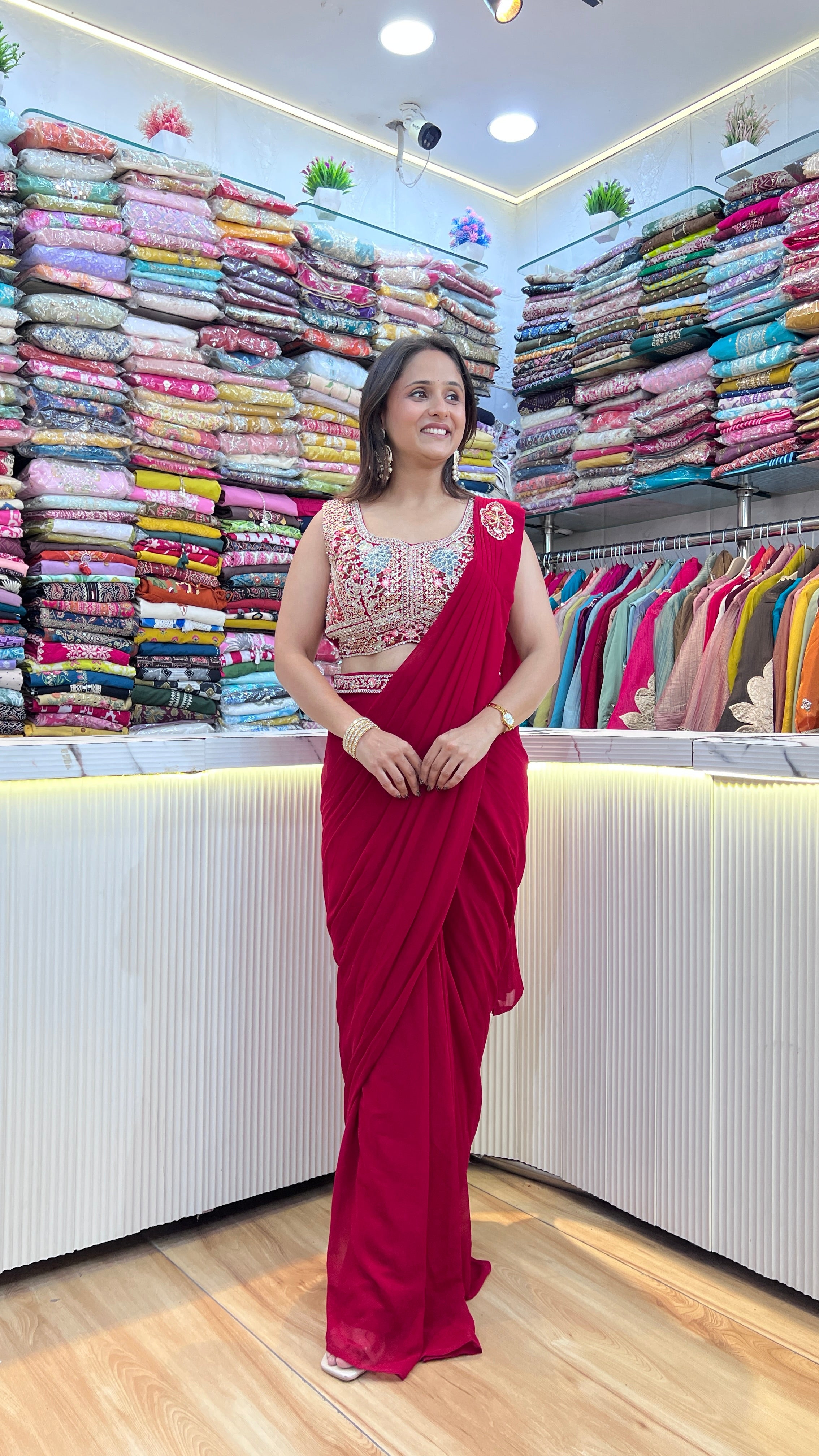 Georgette draped sari ( sdw 2467 )