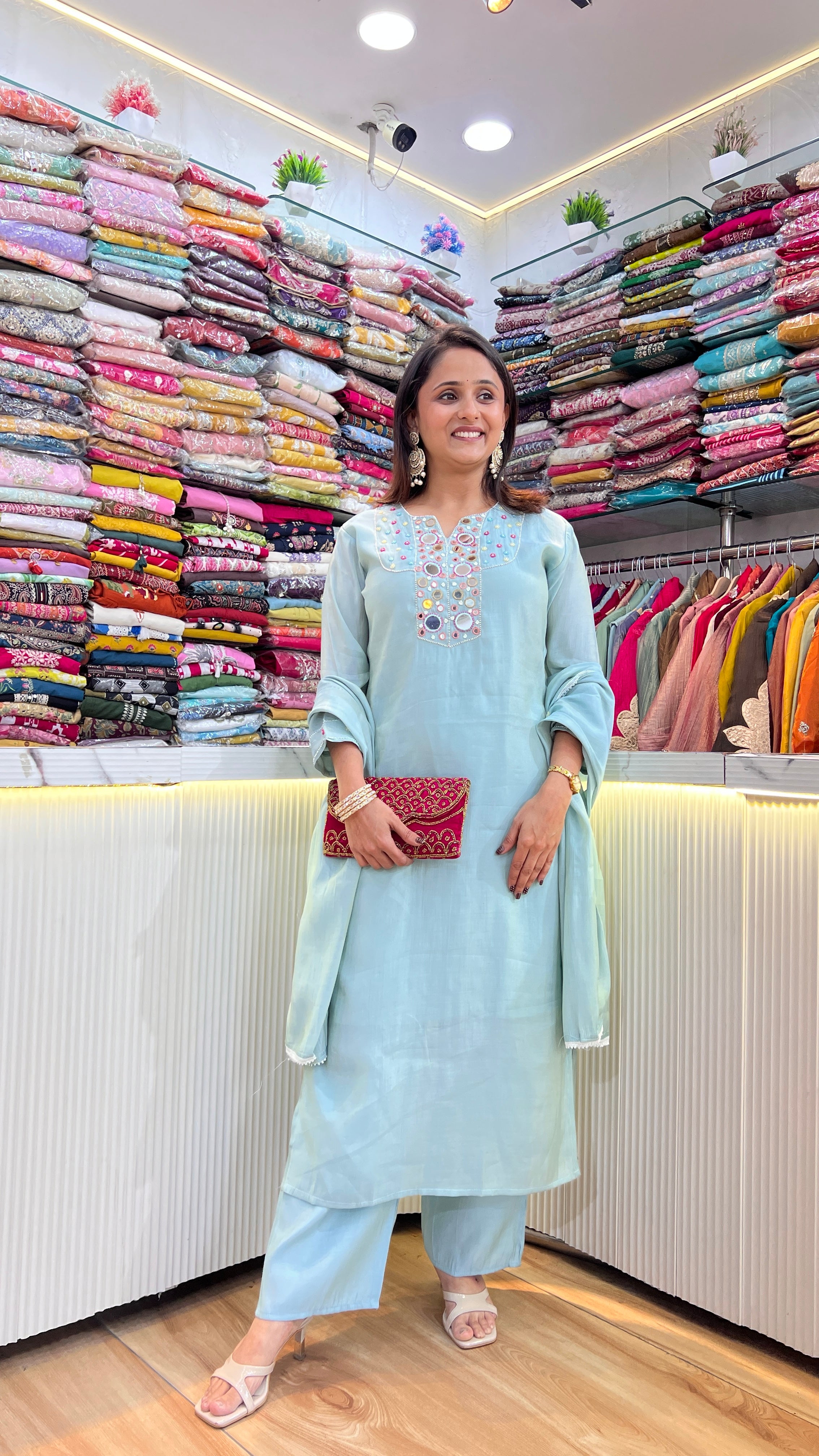 Soft imported shimmer suit ( tls 16867 )